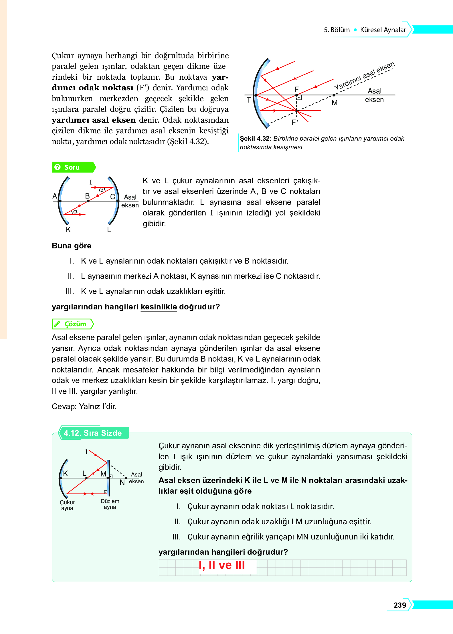 10. Sınıf Meb Yayınları Fen Lisesi Fizik Ders Kitabı Sayfa 239 Cevapları