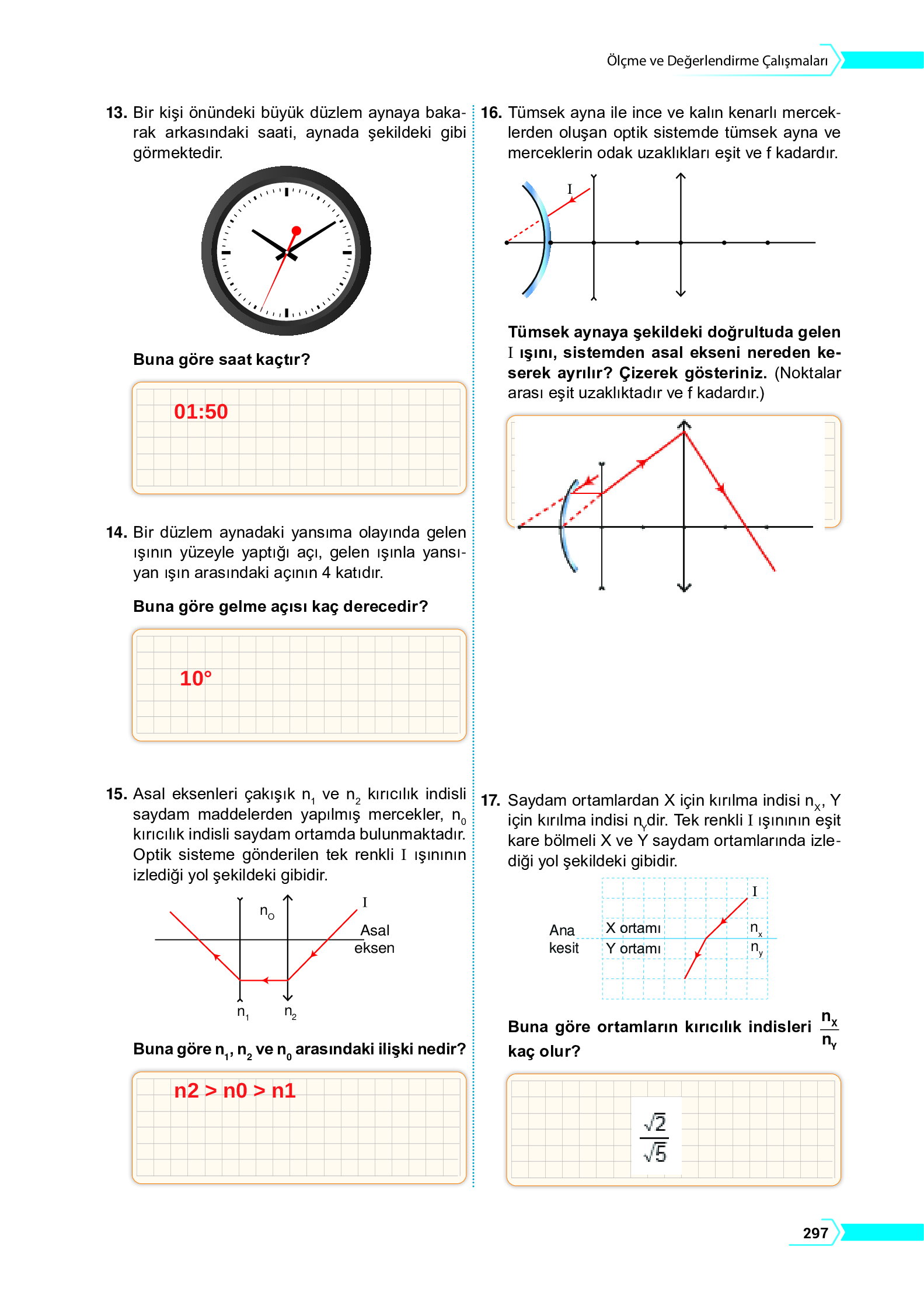 10. Sınıf Meb Yayınları Fen Lisesi Fizik Ders Kitabı Sayfa 297 Cevapları