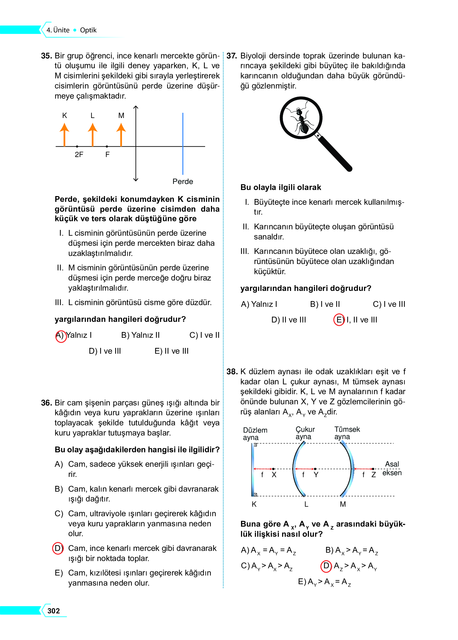 10. Sınıf Meb Yayınları Fen Lisesi Fizik Ders Kitabı Sayfa 302 Cevapları 10. Sınıf Meb Yayınları Fen Lisesi Fizik Ders Kitabı Sayfa 302 Cevapları