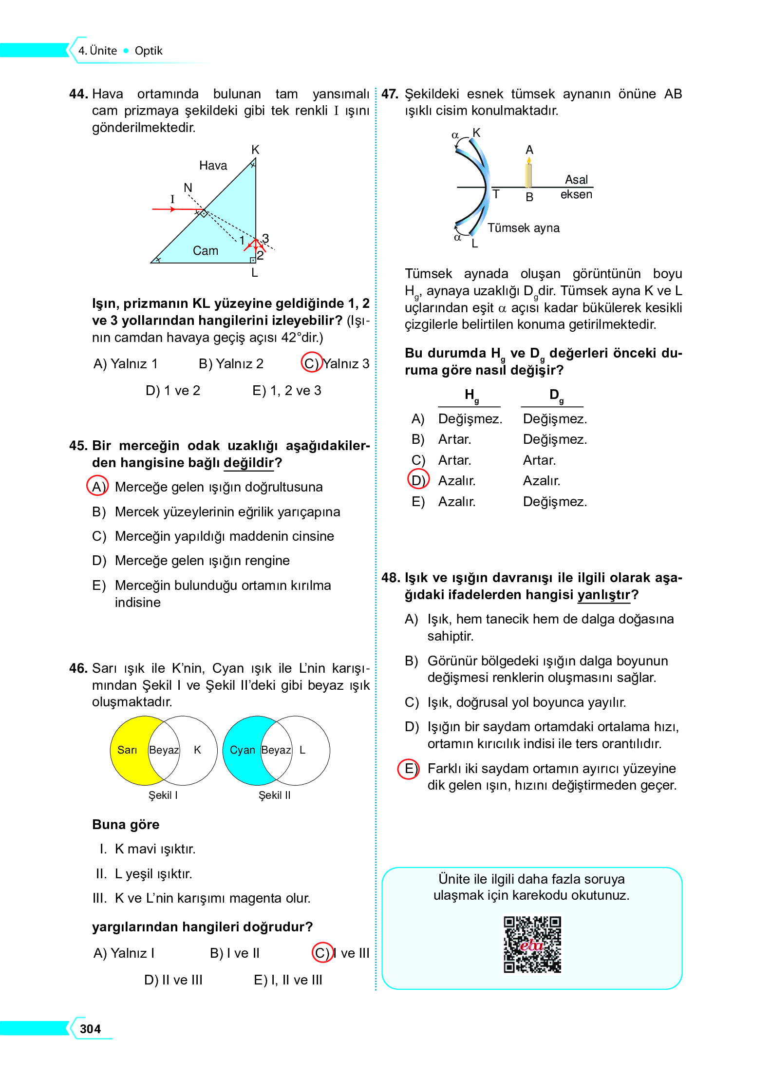 10. Sınıf Meb Yayınları Fen Lisesi Fizik Ders Kitabı Sayfa 304 Cevapları 10. Sınıf Meb Yayınları Fen Lisesi Fizik Ders Kitabı Sayfa 304 Cevapları