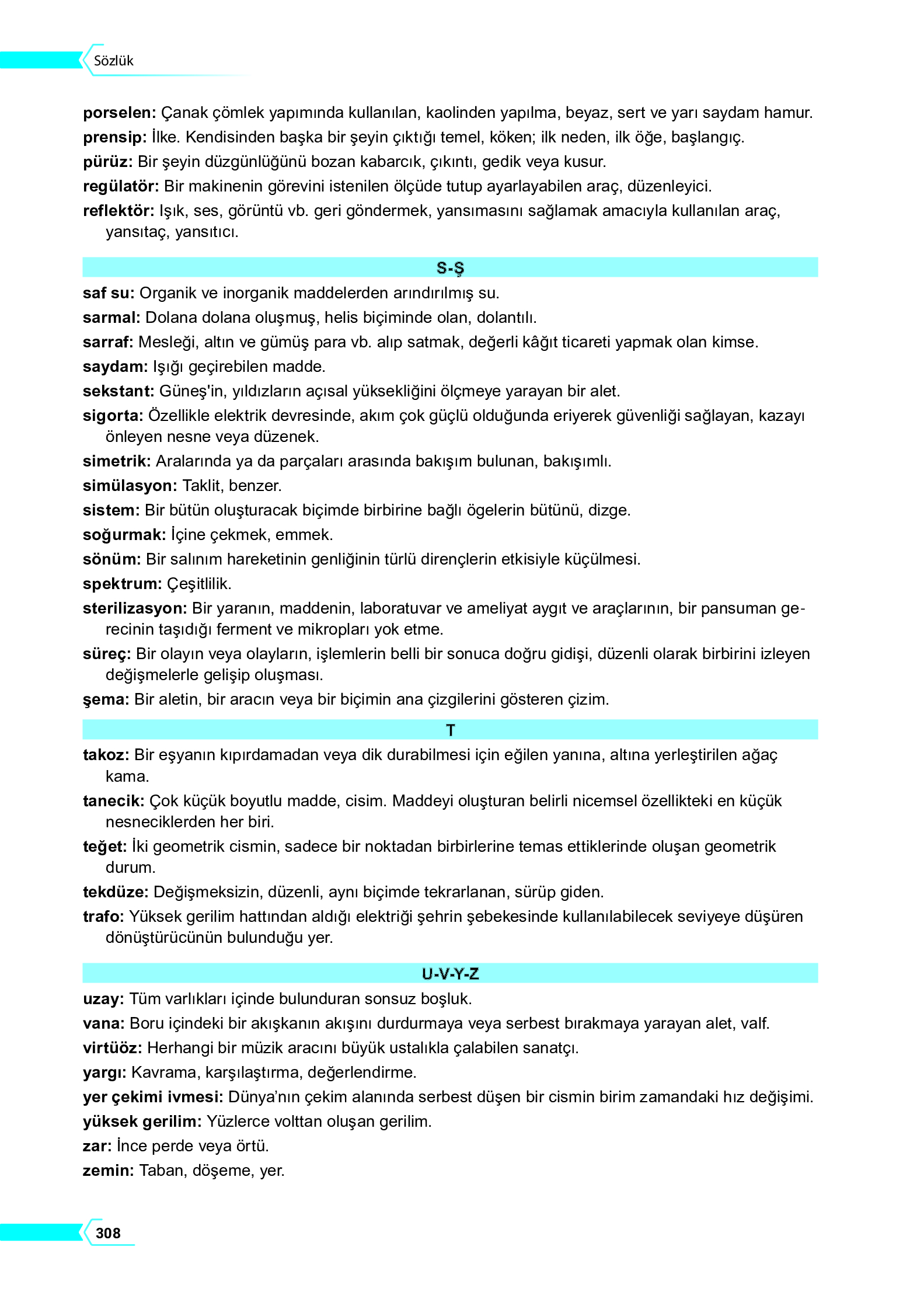 10. Sınıf Meb Yayınları Fen Lisesi Fizik Ders Kitabı Sayfa 308 Cevapları