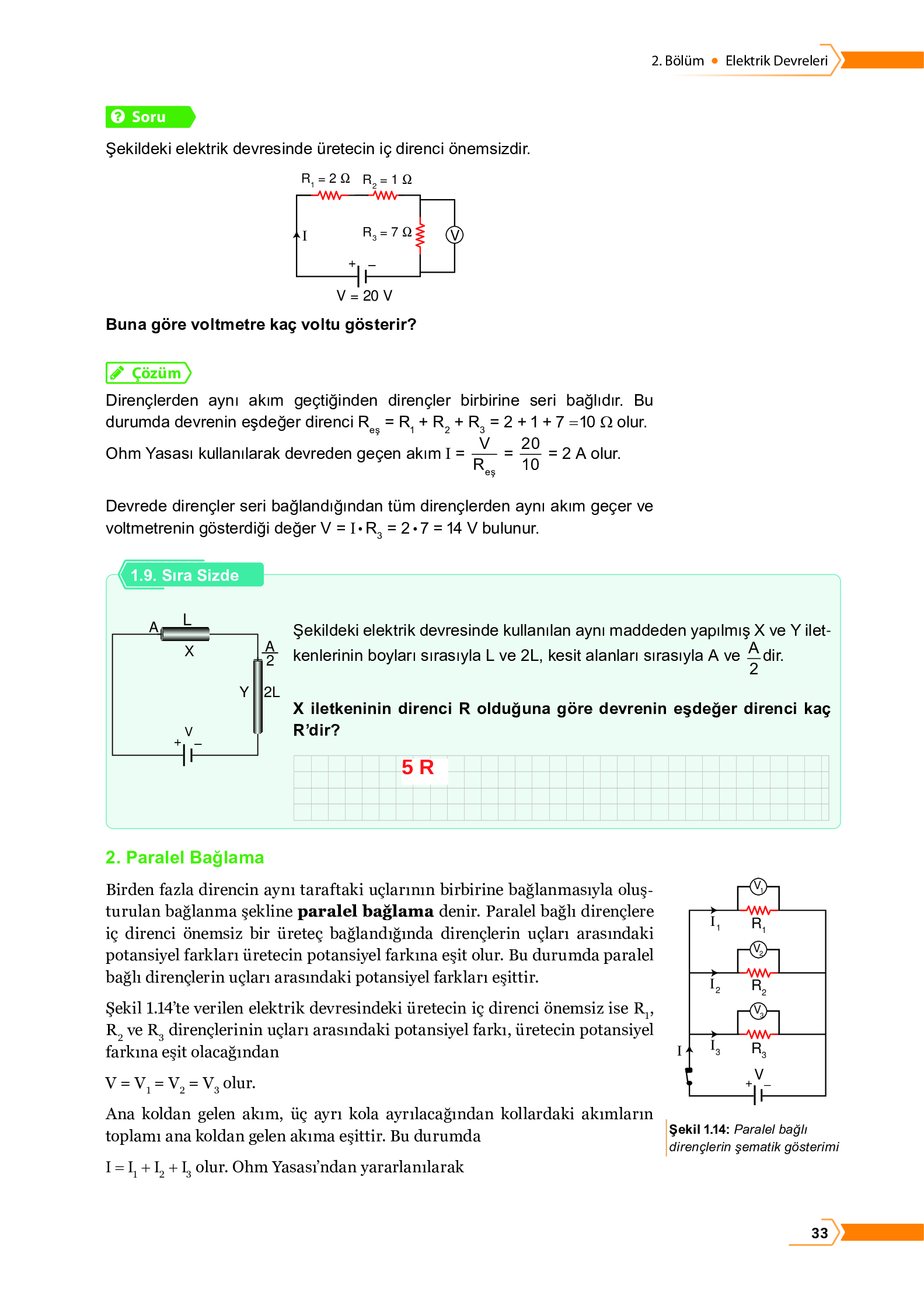 10. Sınıf Meb Yayınları Fen Lisesi Fizik Ders Kitabı Sayfa 33 Cevapları