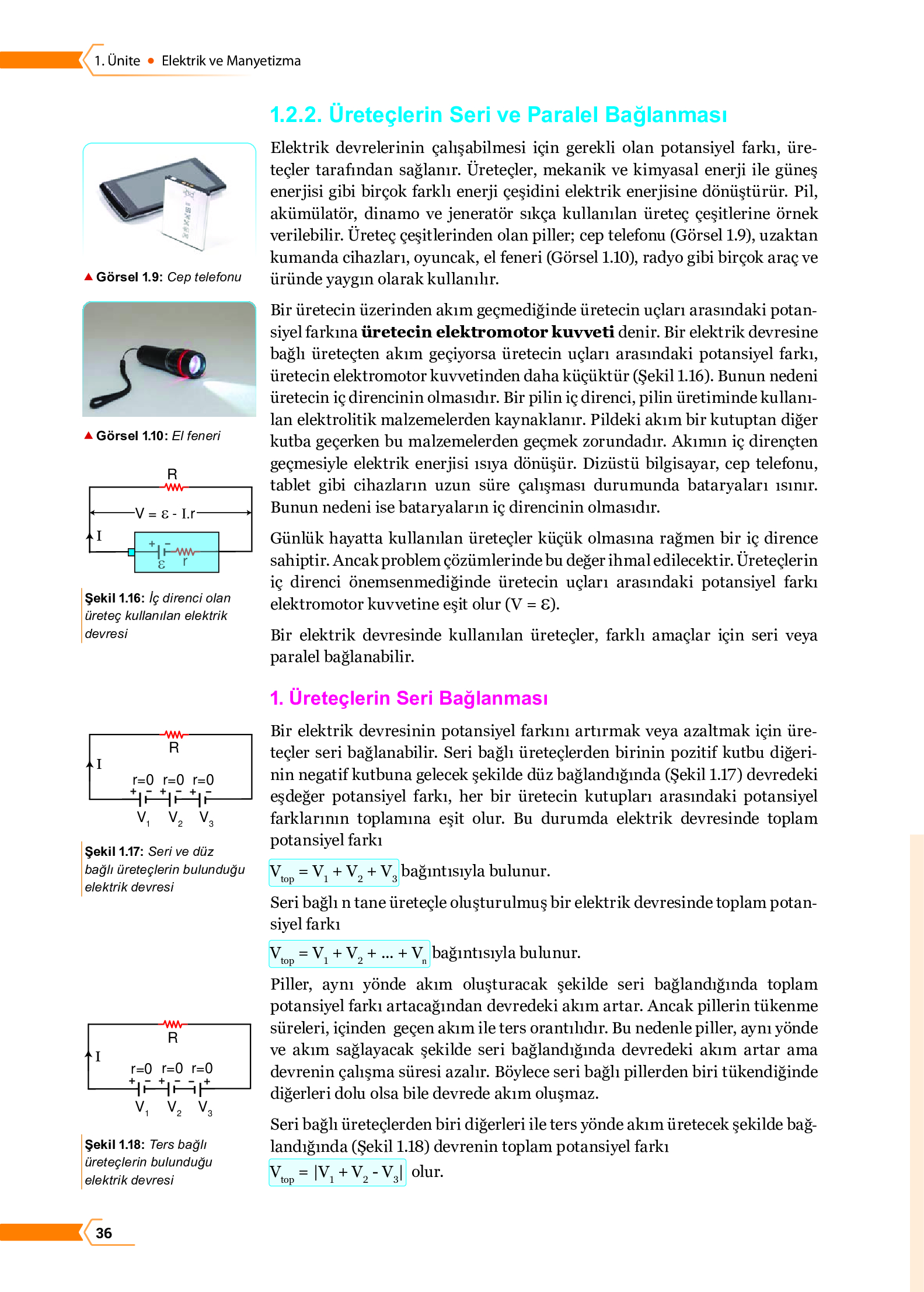 10. Sınıf Meb Yayınları Fen Lisesi Fizik Ders Kitabı Sayfa 36 Cevapları