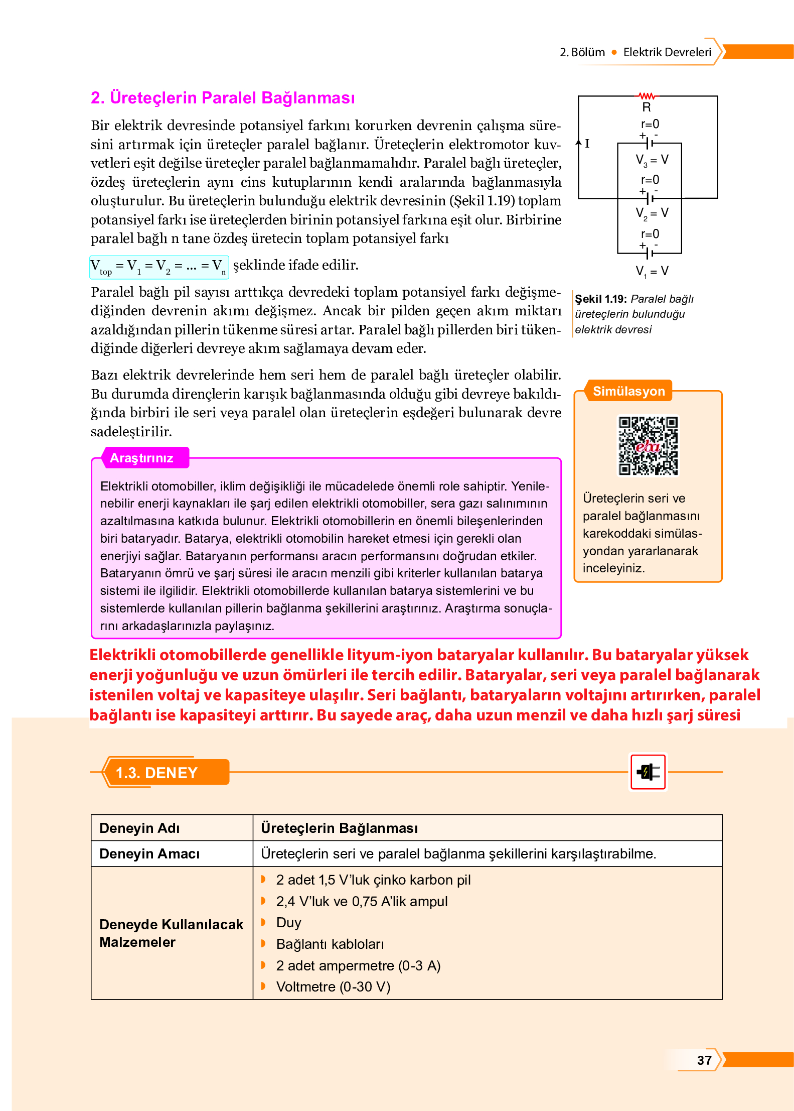 10. Sınıf Meb Yayınları Fen Lisesi Fizik Ders Kitabı Sayfa 37 Cevapları