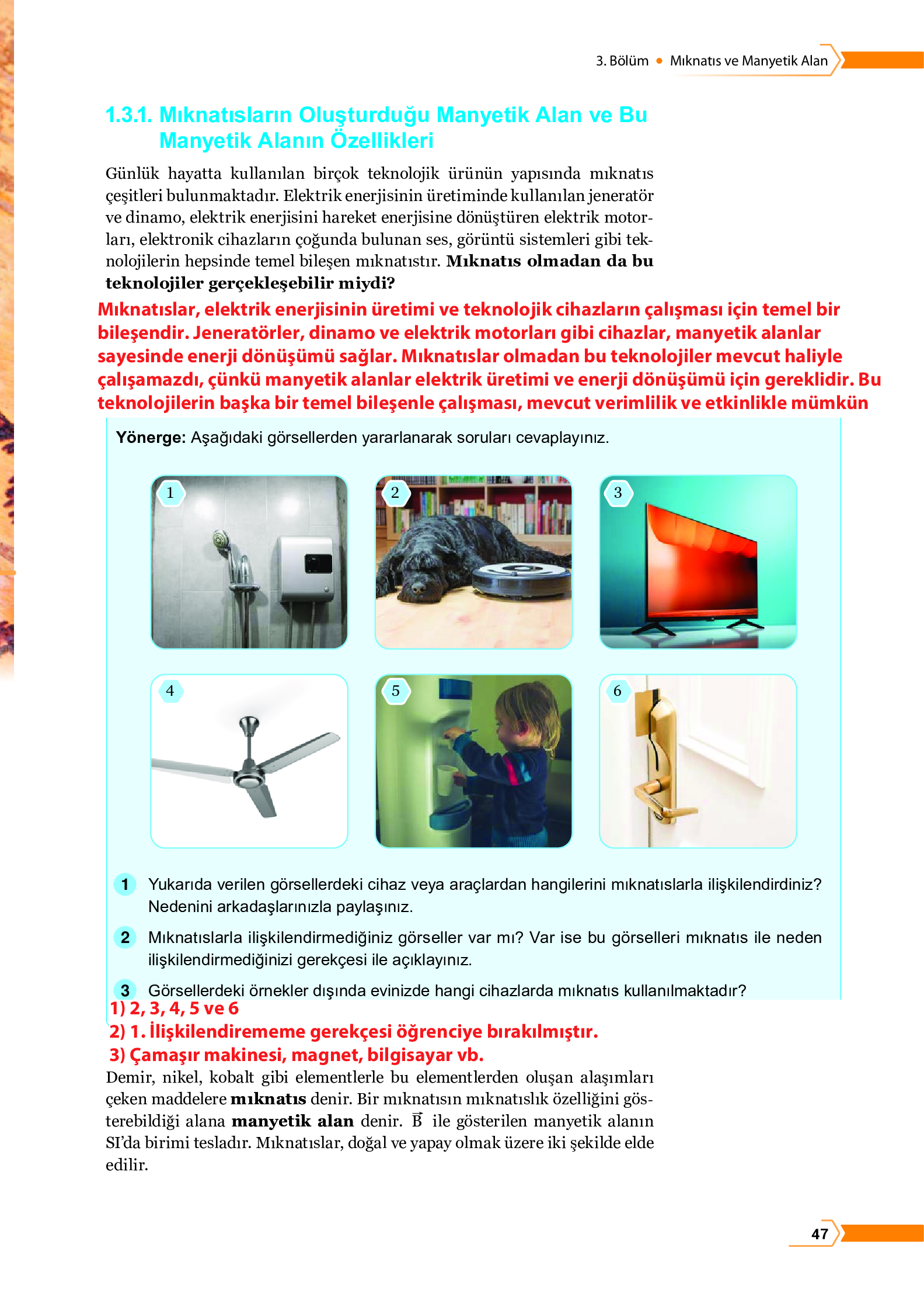 10. Sınıf Meb Yayınları Fen Lisesi Fizik Ders Kitabı Sayfa 47 Cevapları