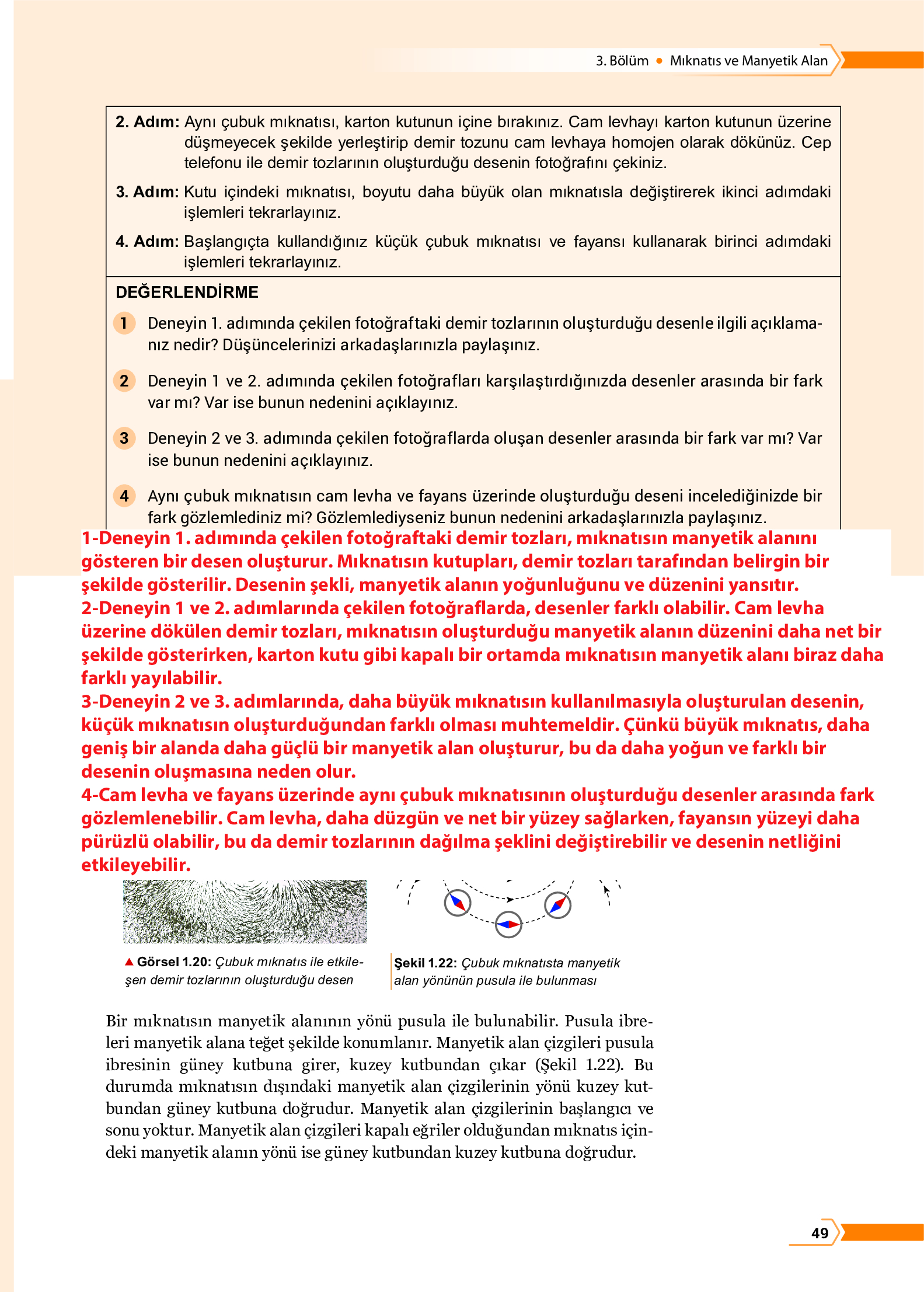10. Sınıf Meb Yayınları Fen Lisesi Fizik Ders Kitabı Sayfa 49 Cevapları
