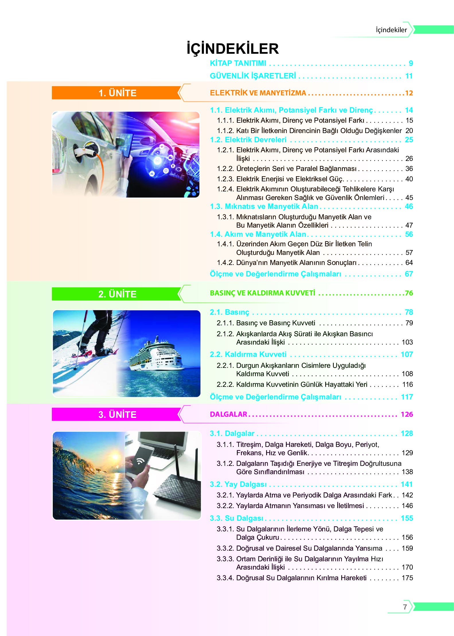 10. Sınıf Meb Yayınları Fen Lisesi Fizik Ders Kitabı Sayfa 7 Cevapları