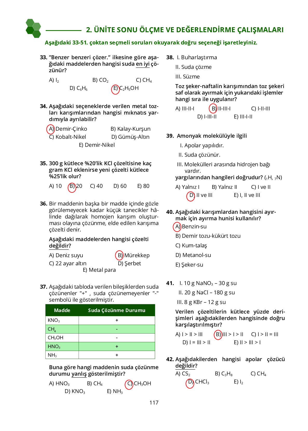 10. Sınıf Meb Yayınları Fen Lisesi Kimya Ders Kitabı Sayfa 117 Cevapları 10. Sınıf Meb Yayınları Fen Lisesi Kimya Ders Kitabı Sayfa 117 Cevapları