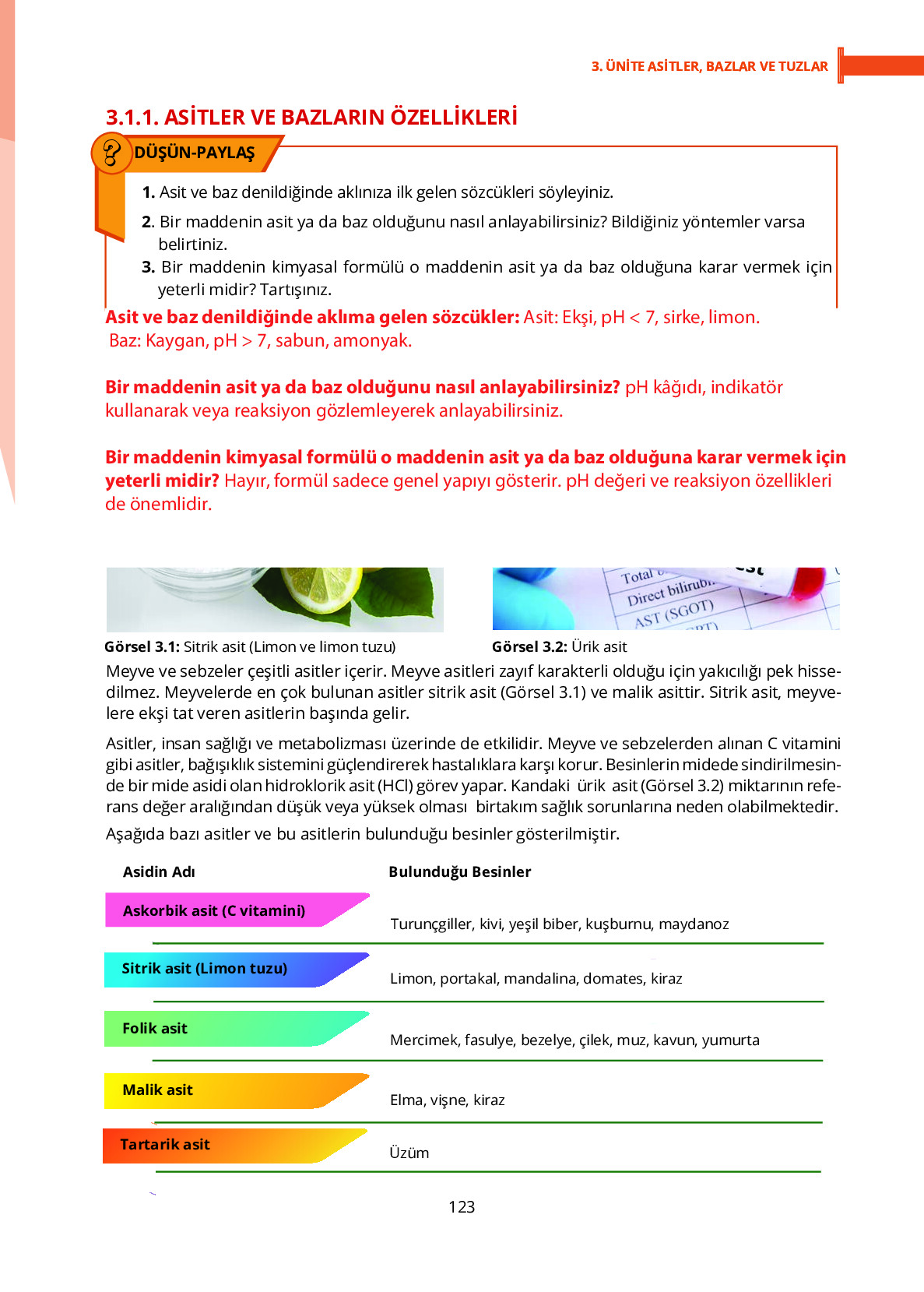 10. Sınıf Meb Yayınları Fen Lisesi Kimya Ders Kitabı Sayfa 123 Cevapları 10. Sınıf Meb Yayınları Fen Lisesi Kimya Ders Kitabı Sayfa 123 Cevapları