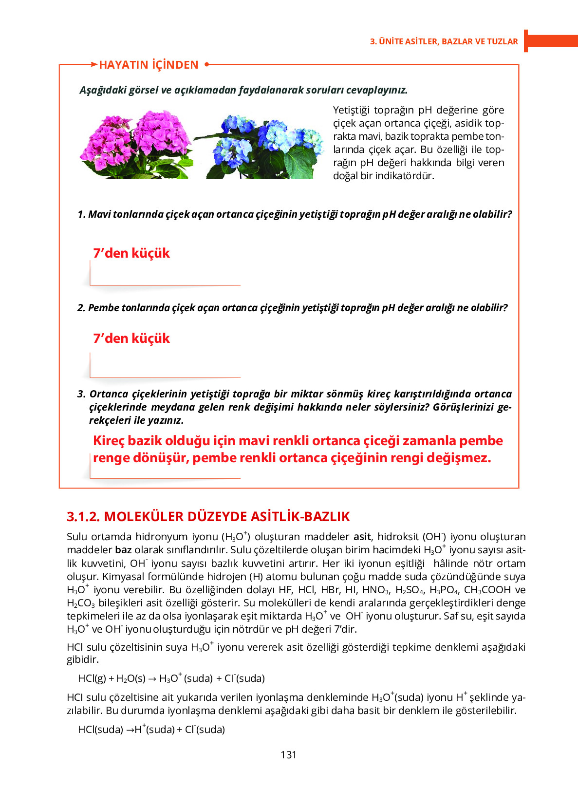 10. Sınıf Meb Yayınları Fen Lisesi Kimya Ders Kitabı Sayfa 131 Cevapları 10. Sınıf Meb Yayınları Fen Lisesi Kimya Ders Kitabı Sayfa 131 Cevapları