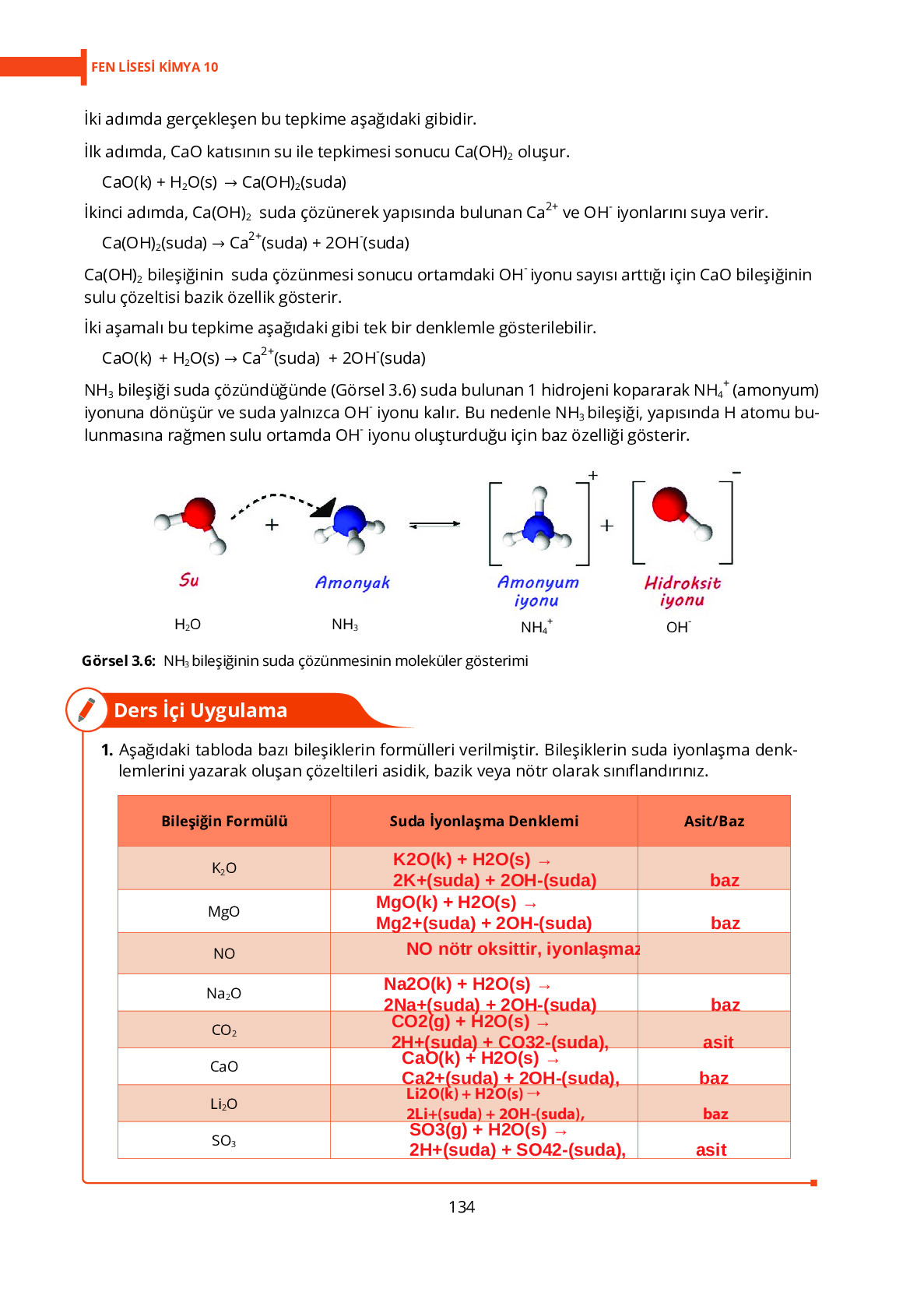 10. Sınıf Meb Yayınları Fen Lisesi Kimya Ders Kitabı Sayfa 134 Cevapları 10. Sınıf Meb Yayınları Fen Lisesi Kimya Ders Kitabı Sayfa 134 Cevapları