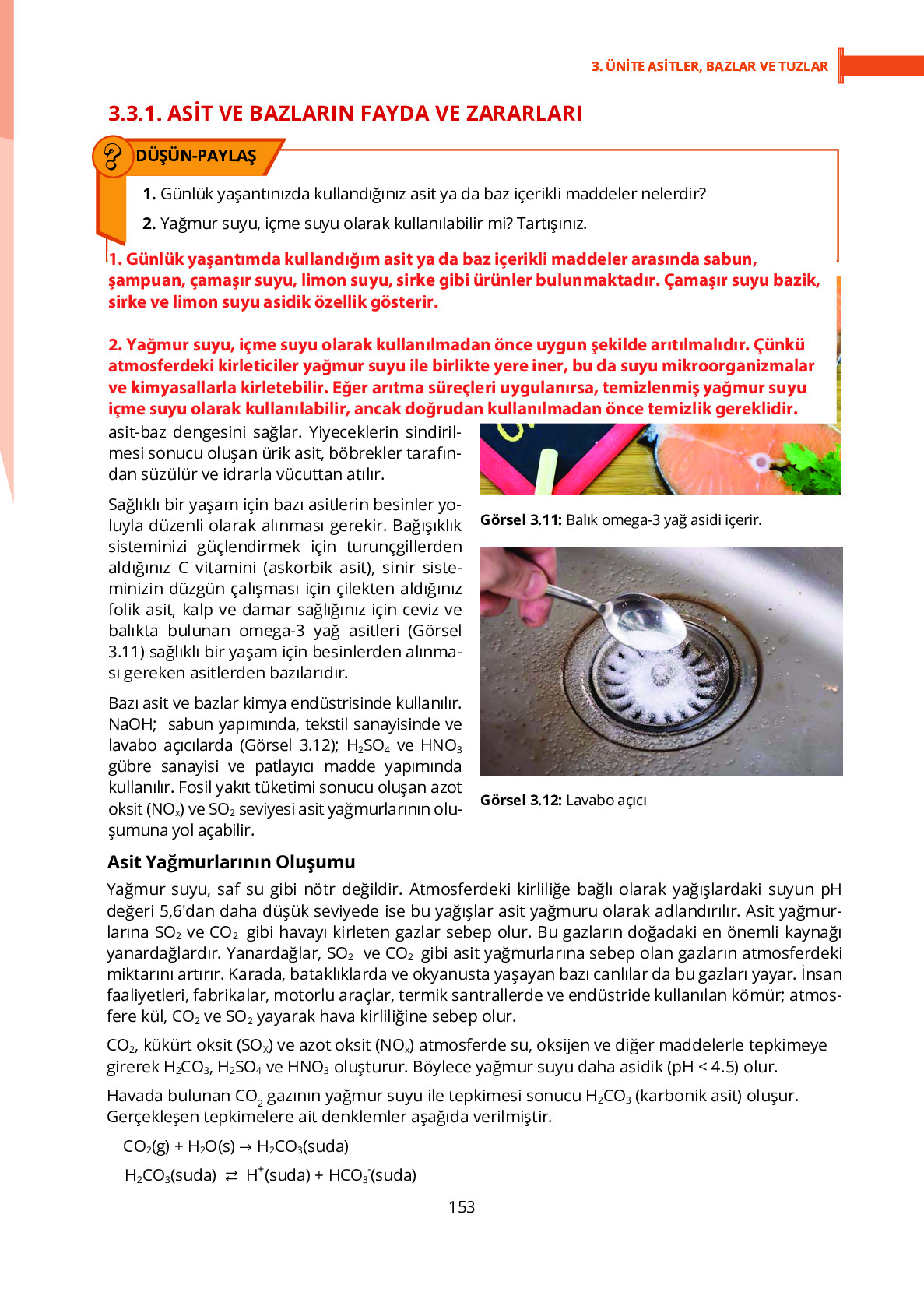 10. Sınıf Meb Yayınları Fen Lisesi Kimya Ders Kitabı Sayfa 153 Cevapları 10. Sınıf Meb Yayınları Fen Lisesi Kimya Ders Kitabı Sayfa 153 Cevapları