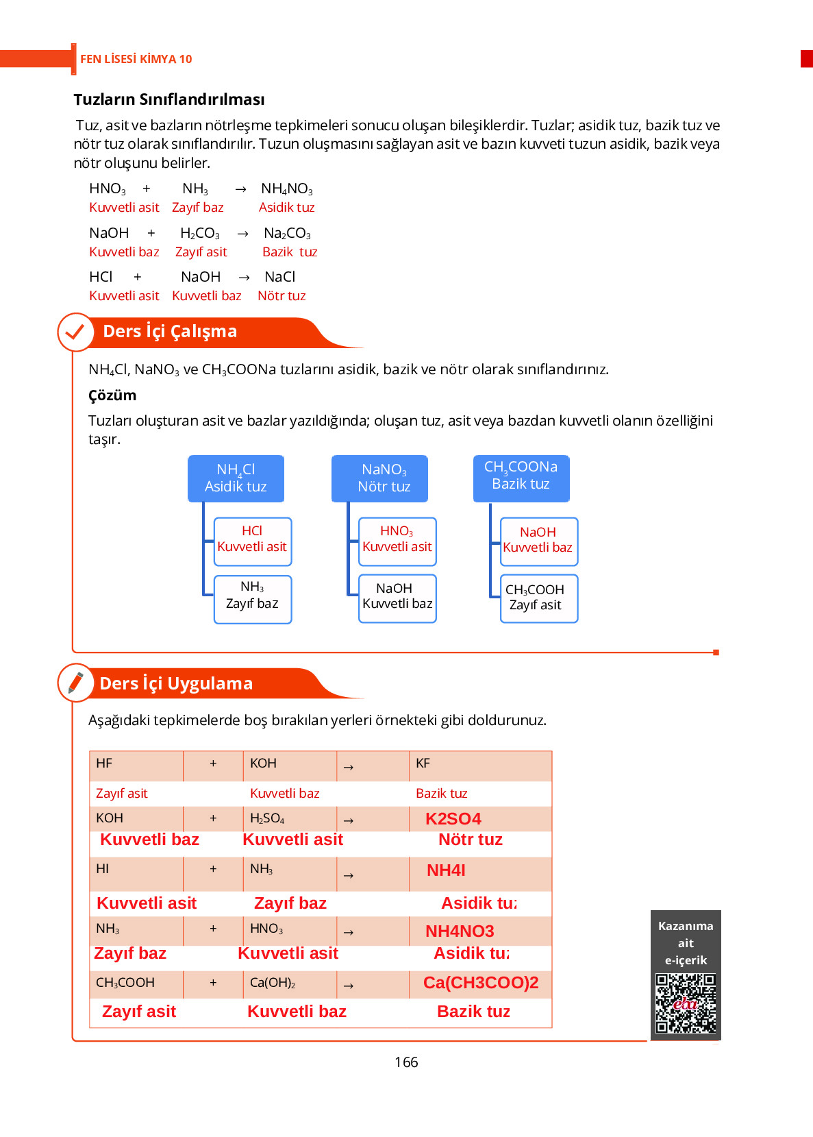 10. Sınıf Meb Yayınları Fen Lisesi Kimya Ders Kitabı Sayfa 166 Cevapları 10. Sınıf Meb Yayınları Fen Lisesi Kimya Ders Kitabı Sayfa 166 Cevapları