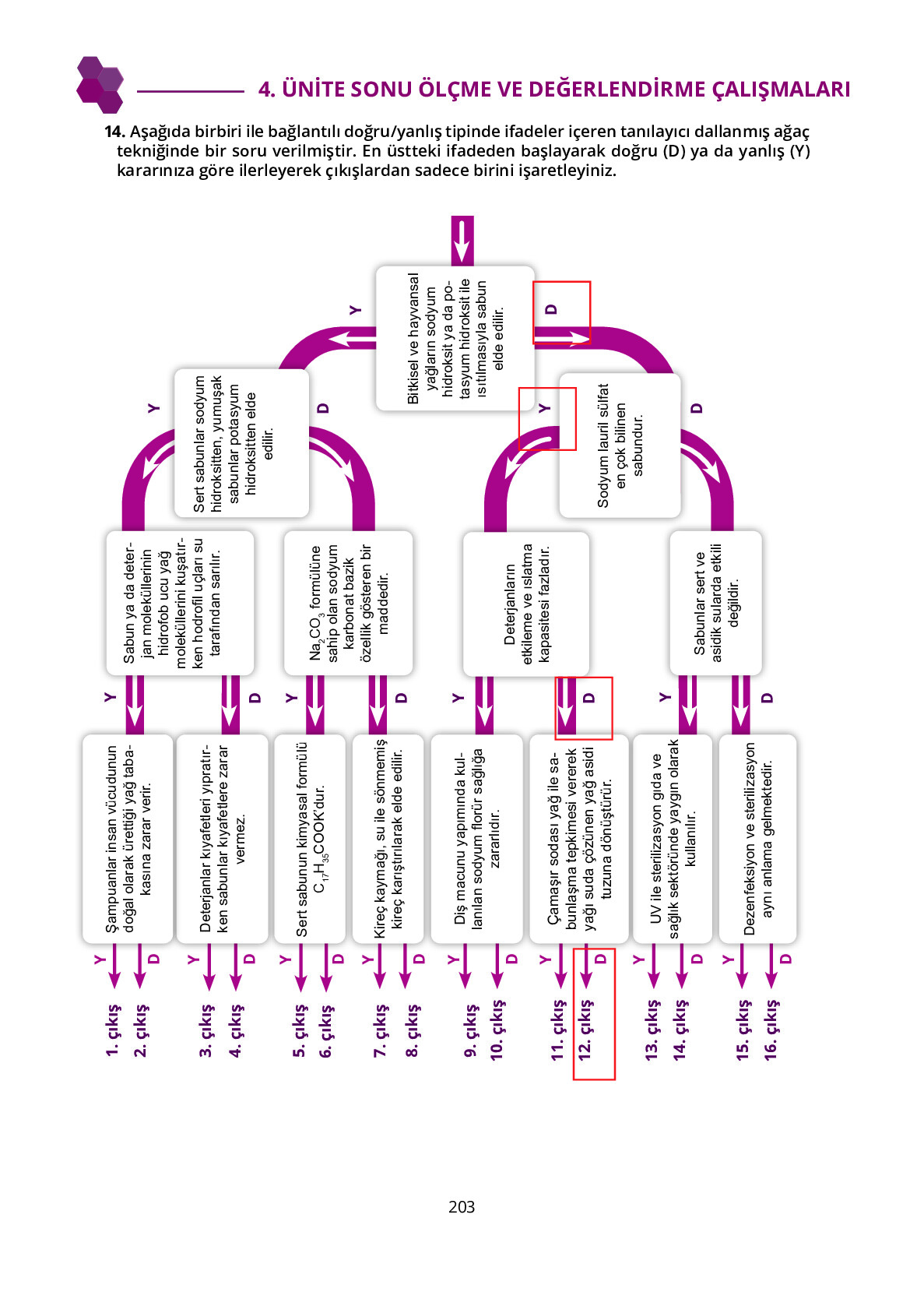 10. Sınıf Meb Yayınları Fen Lisesi Kimya Ders Kitabı Sayfa 203 Cevapları