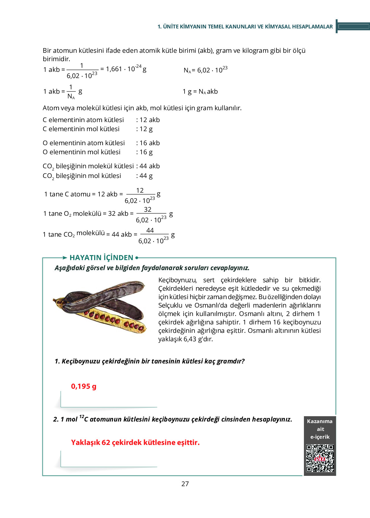 10. Sınıf Meb Yayınları Fen Lisesi Kimya Ders Kitabı Sayfa 27 Cevapları 10. Sınıf Meb Yayınları Fen Lisesi Kimya Ders Kitabı Sayfa 27 Cevapları