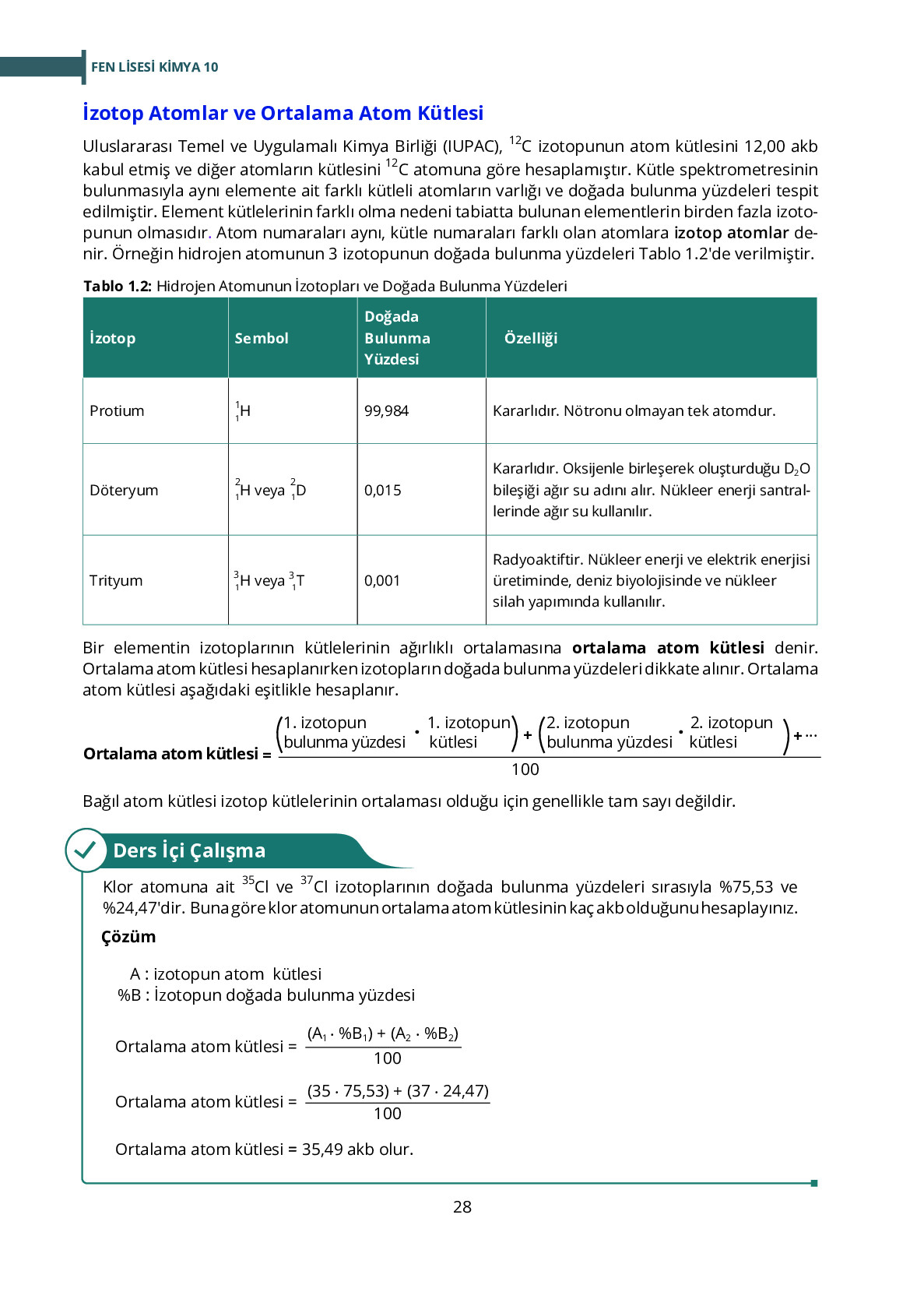 10. Sınıf Meb Yayınları Fen Lisesi Kimya Ders Kitabı Sayfa 28 Cevapları 10. Sınıf Meb Yayınları Fen Lisesi Kimya Ders Kitabı Sayfa 28 Cevapları