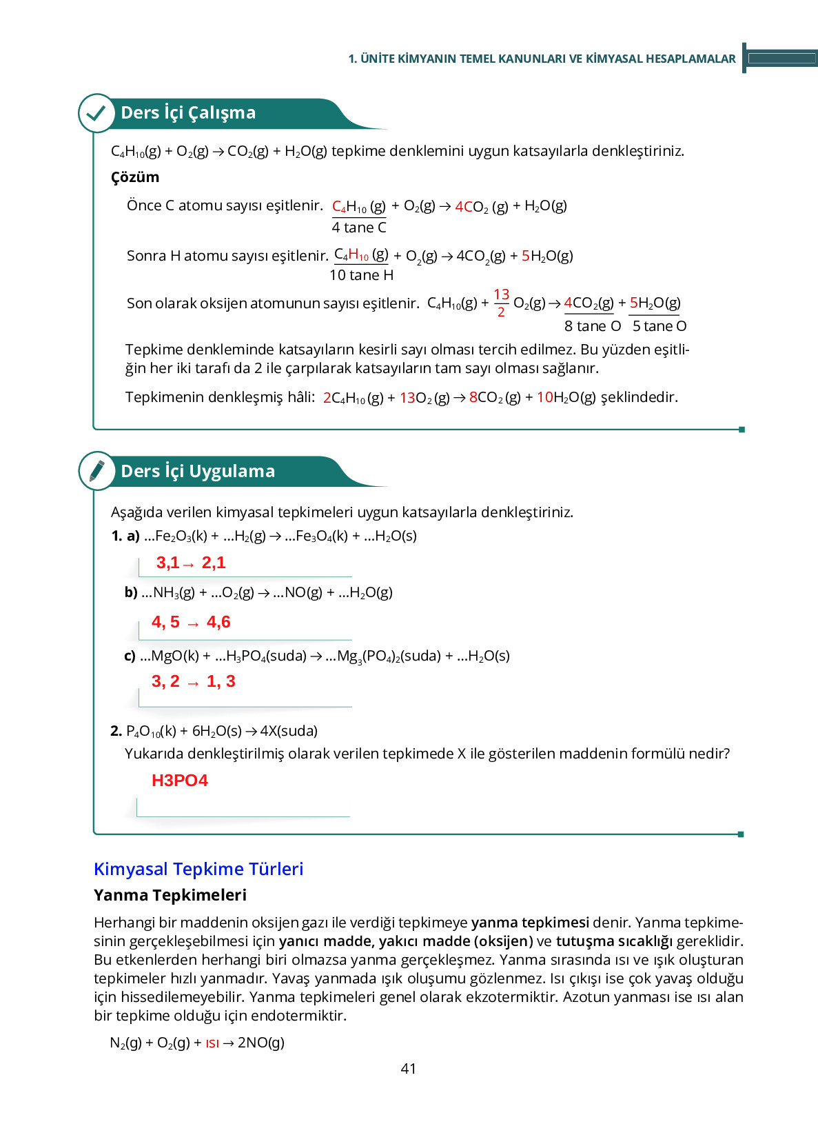 10. Sınıf Meb Yayınları Fen Lisesi Kimya Ders Kitabı Sayfa 41 Cevapları 10. Sınıf Meb Yayınları Fen Lisesi Kimya Ders Kitabı Sayfa 41 Cevapları