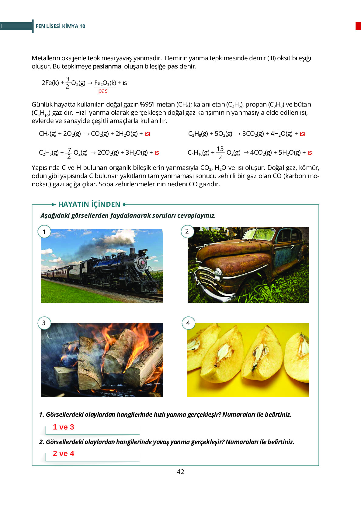 10. Sınıf Meb Yayınları Fen Lisesi Kimya Ders Kitabı Sayfa 42 Cevapları 10. Sınıf Meb Yayınları Fen Lisesi Kimya Ders Kitabı Sayfa 42 Cevapları