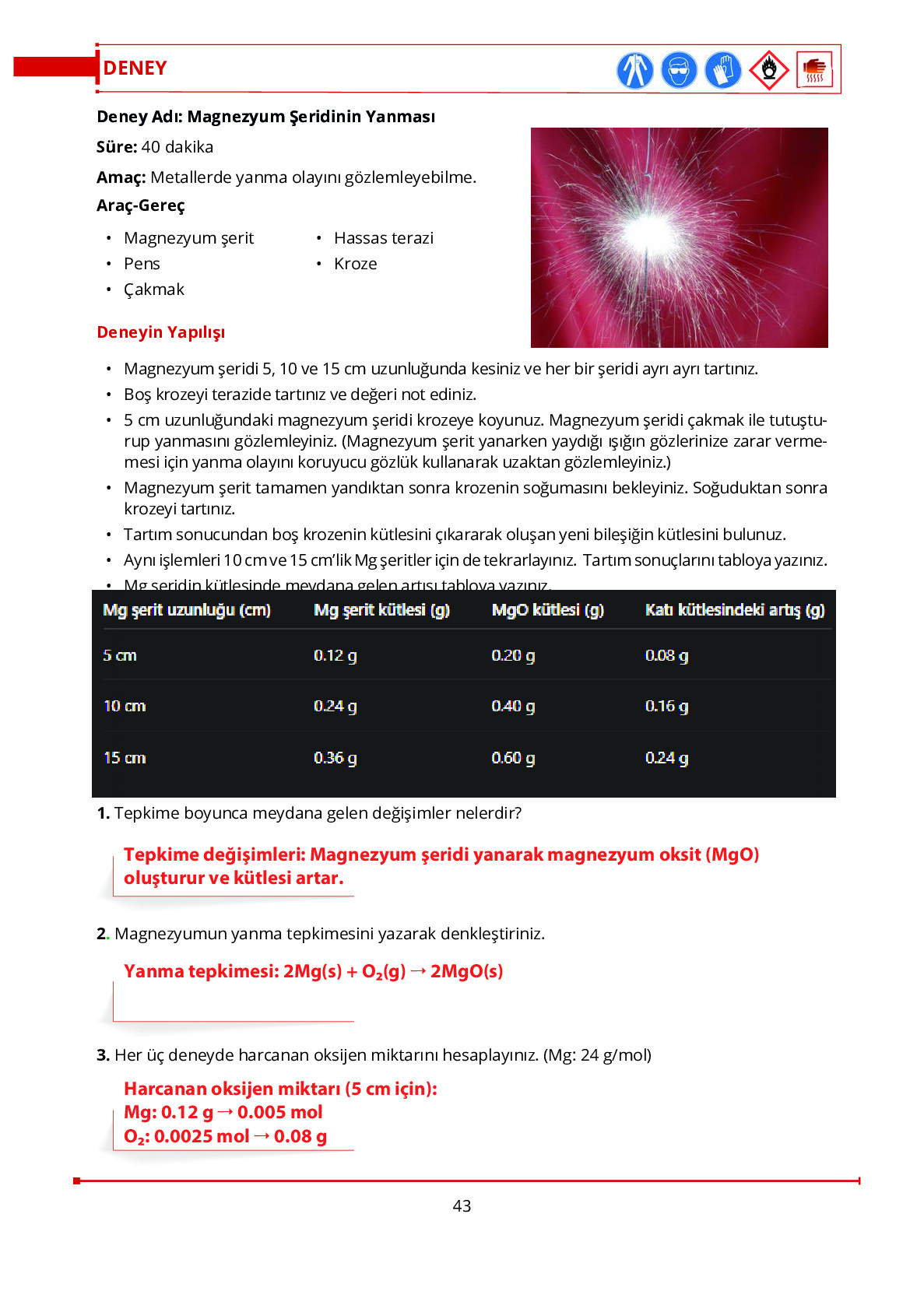 10. Sınıf Meb Yayınları Fen Lisesi Kimya Ders Kitabı Sayfa 43 Cevapları 10. Sınıf Meb Yayınları Fen Lisesi Kimya Ders Kitabı Sayfa 43 Cevapları
