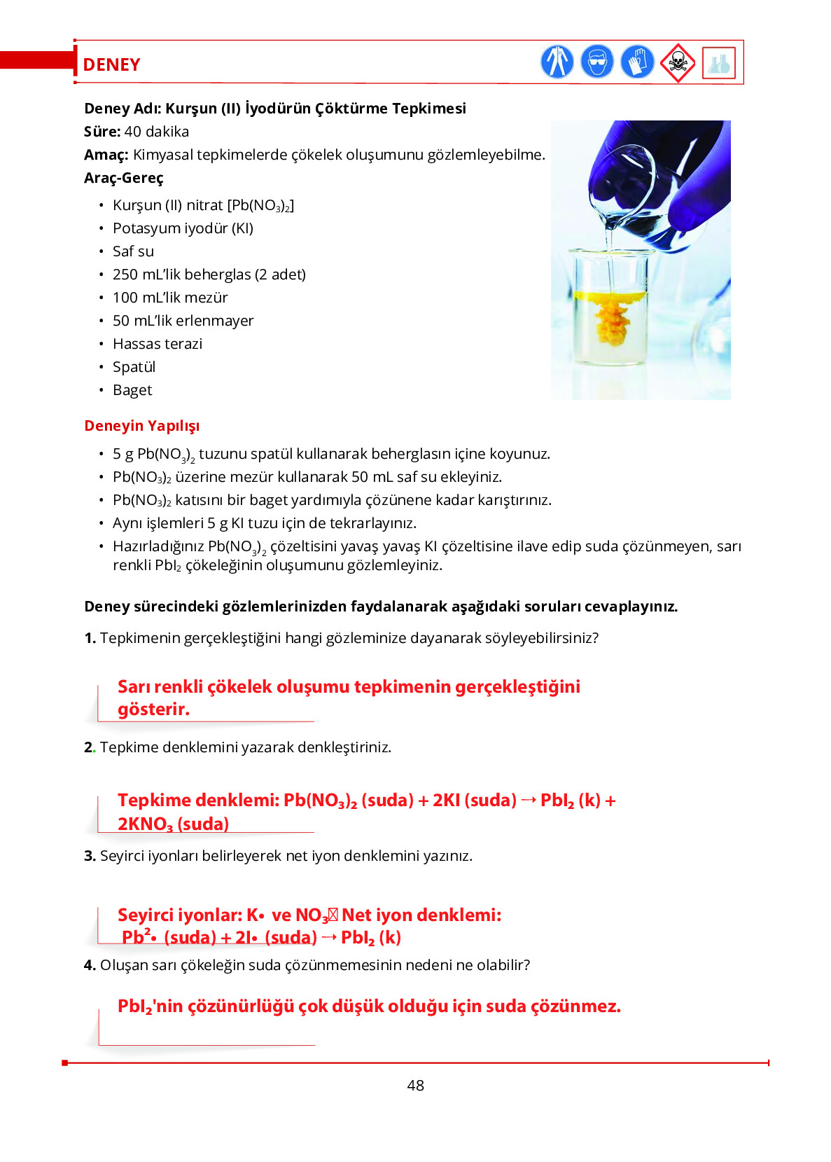 10. Sınıf Meb Yayınları Fen Lisesi Kimya Ders Kitabı Sayfa 48 Cevapları 10. Sınıf Meb Yayınları Fen Lisesi Kimya Ders Kitabı Sayfa 48 Cevapları