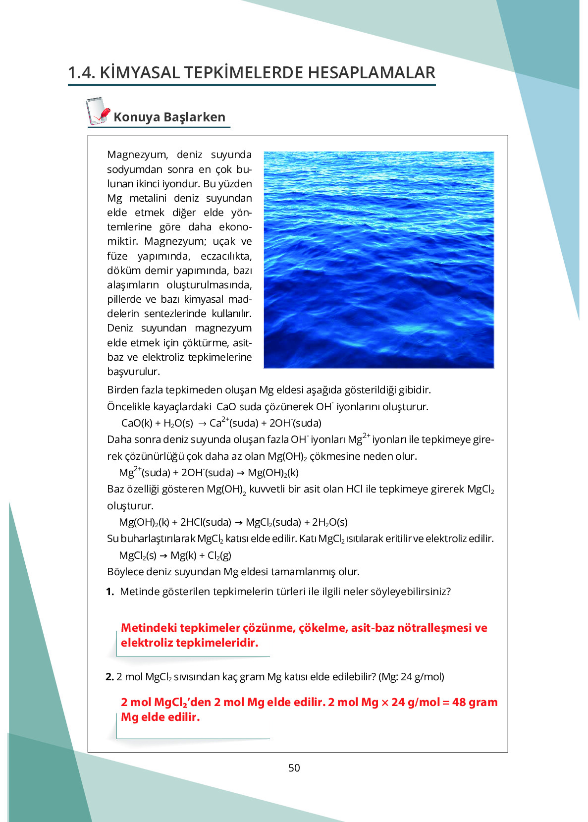 10. Sınıf Meb Yayınları Fen Lisesi Kimya Ders Kitabı Sayfa 50 Cevapları 10. Sınıf Meb Yayınları Fen Lisesi Kimya Ders Kitabı Sayfa 50 Cevapları