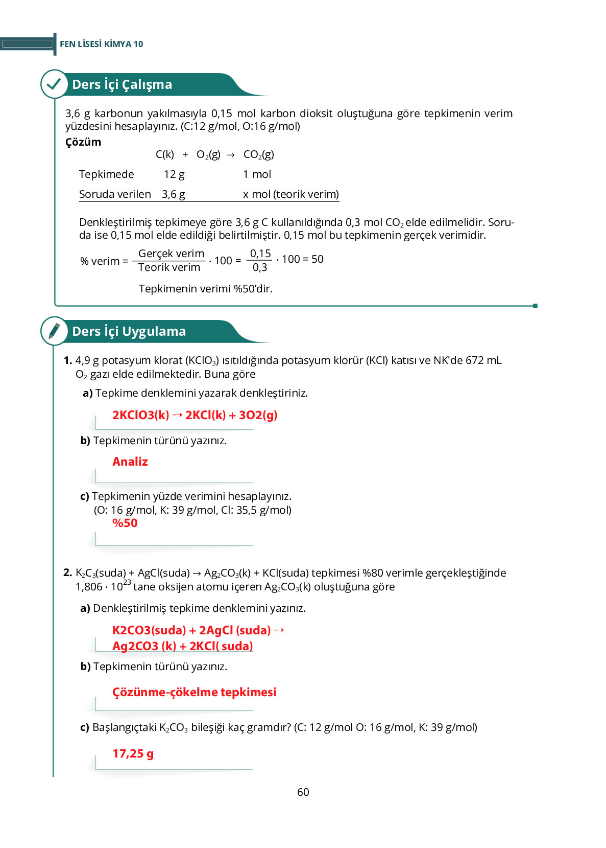 10. Sınıf Meb Yayınları Fen Lisesi Kimya Ders Kitabı Sayfa 60 Cevapları 10. Sınıf Meb Yayınları Fen Lisesi Kimya Ders Kitabı Sayfa 60 Cevapları