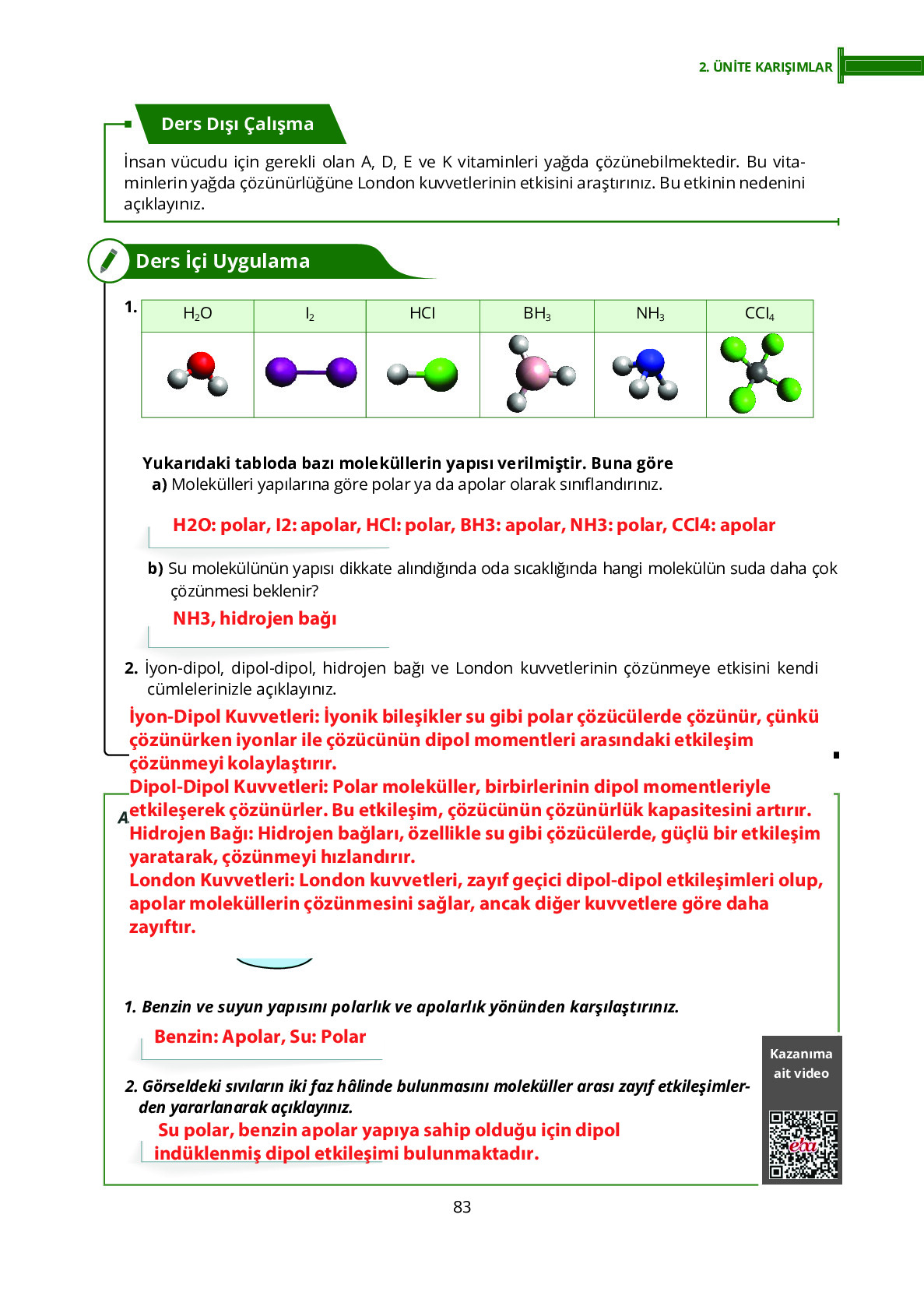 10. Sınıf Meb Yayınları Fen Lisesi Kimya Ders Kitabı Sayfa 83 Cevapları 10. Sınıf Meb Yayınları Fen Lisesi Kimya Ders Kitabı Sayfa 83 Cevapları