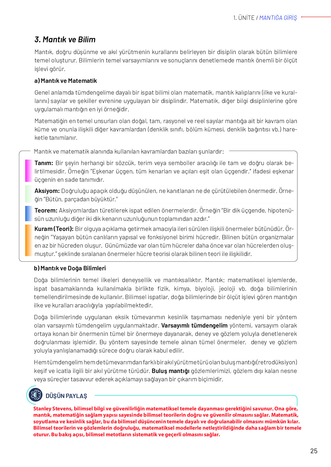 11-12. Sınıf Meb Yayınları Mantık Ders Kitabı Sayfa 25 Cevapları 11-12. Sınıf Meb Yayınları Mantık Ders Kitabı Sayfa 25 Cevapları
