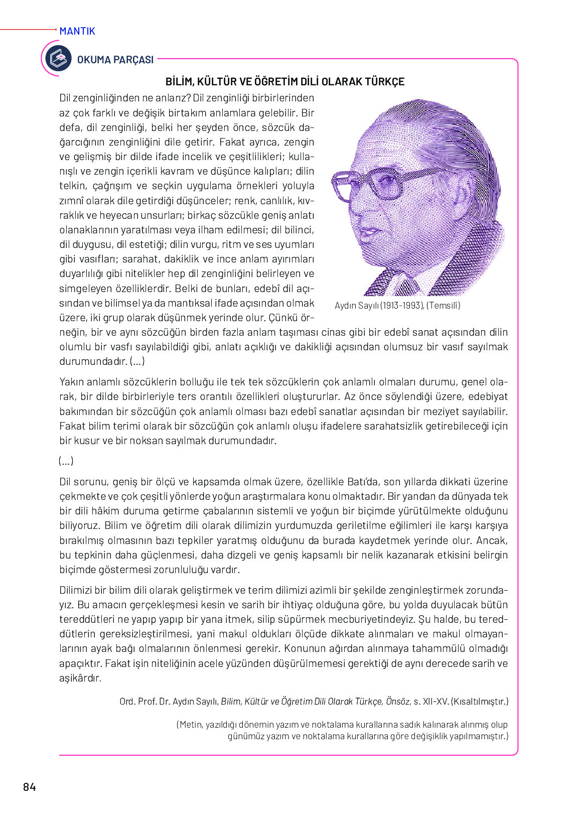 11-12. Sınıf Meb Yayınları Mantık Ders Kitabı Sayfa 84 Cevapları