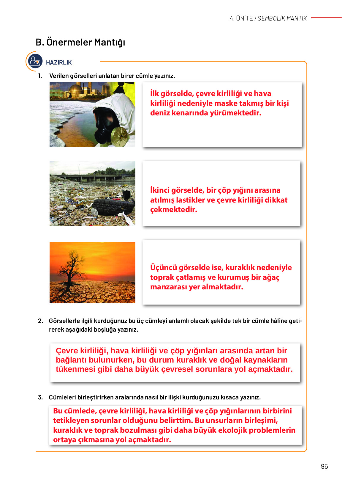 11-12. Sınıf Meb Yayınları Mantık Ders Kitabı Sayfa 95 Cevapları