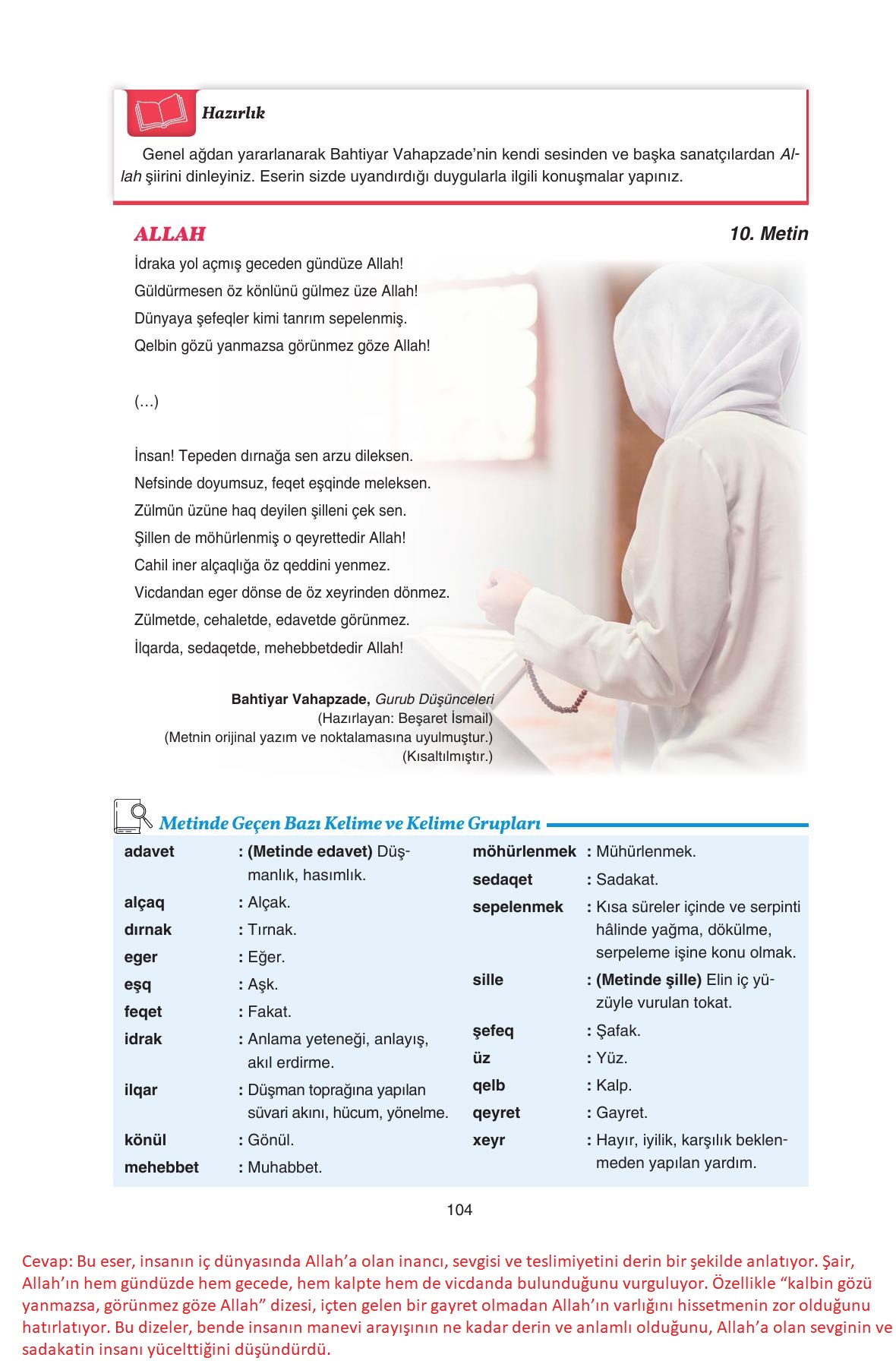 11. Sınıf Gizem Yayınları Türk Dili Ve Edebiyatı Ders Kitabı Sayfa 104 Cevapları 11. Sınıf Gizem Yayınları Türk Dili Ve Edebiyatı Ders Kitabı Sayfa 104 Cevapları