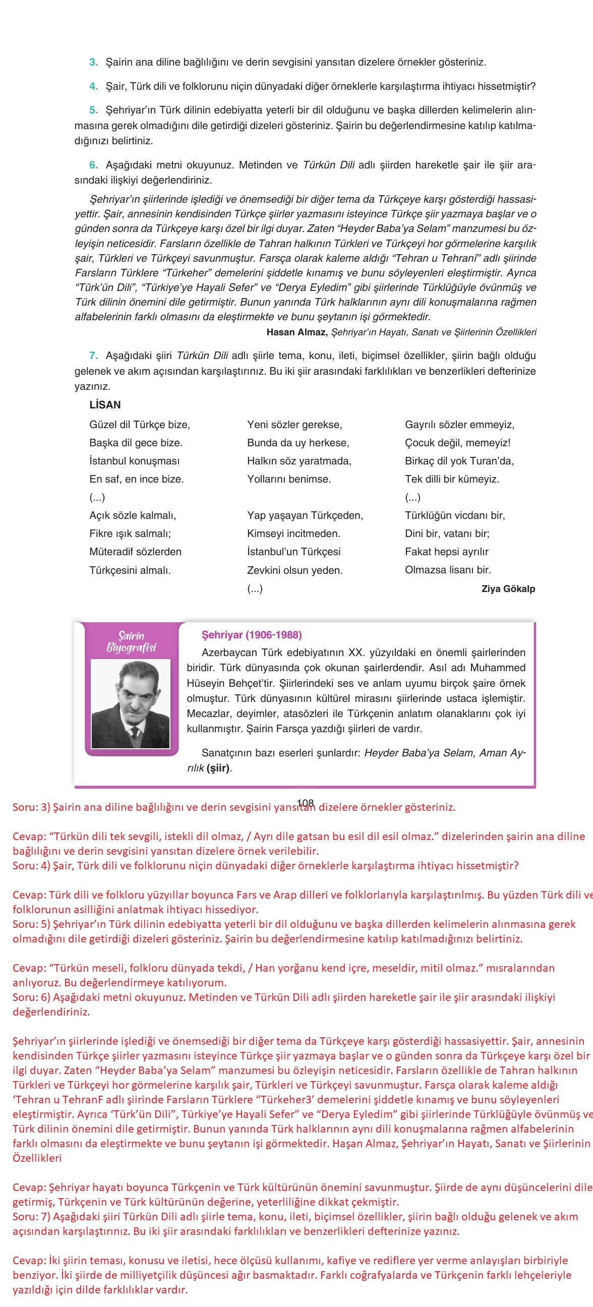 11. Sınıf Gizem Yayınları Türk Dili Ve Edebiyatı Ders Kitabı Sayfa 108 Cevapları 11. Sınıf Gizem Yayınları Türk Dili Ve Edebiyatı Ders Kitabı Sayfa 108 Cevapları