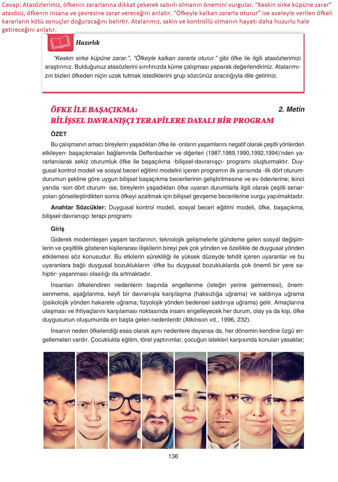 11. Sınıf Gizem Yayınları Türk Dili Ve Edebiyatı Ders Kitabı Sayfa 136 Cevapları