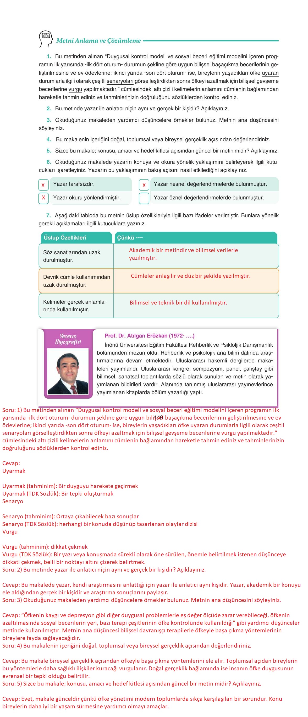 11. Sınıf Gizem Yayınları Türk Dili Ve Edebiyatı Ders Kitabı Sayfa 140 Cevapları 11. Sınıf Gizem Yayınları Türk Dili Ve Edebiyatı Ders Kitabı Sayfa 140 Cevapları