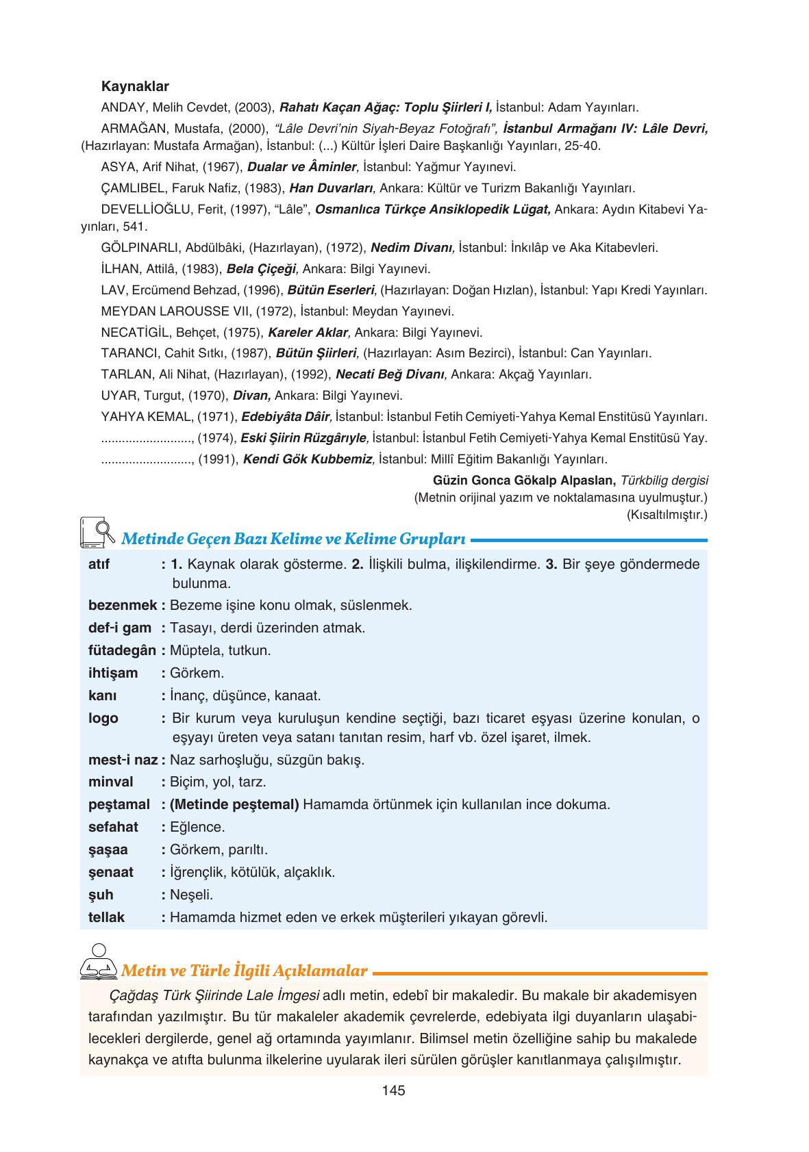 11. Sınıf Gizem Yayınları Türk Dili Ve Edebiyatı Ders Kitabı Sayfa 145 Cevapları 11. Sınıf Gizem Yayınları Türk Dili Ve Edebiyatı Ders Kitabı Sayfa 145 Cevapları