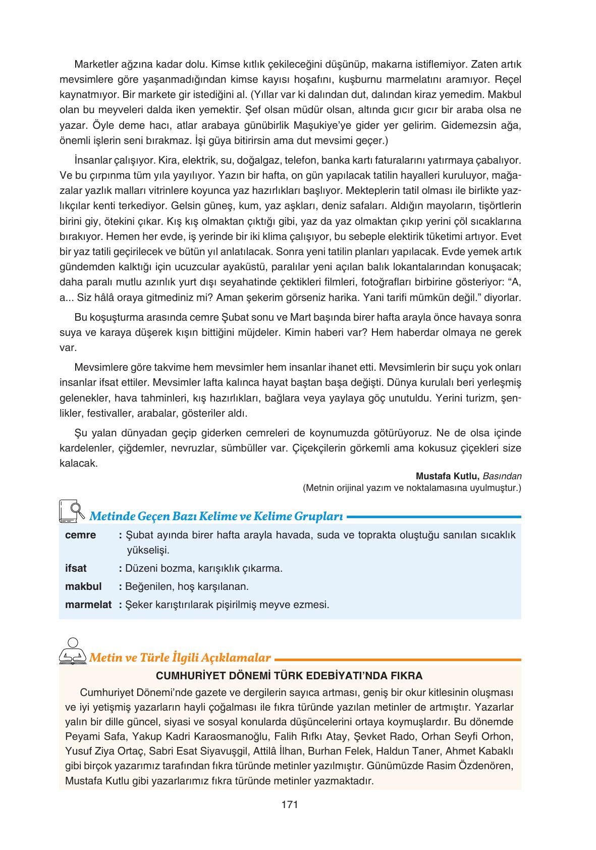 11. Sınıf Gizem Yayınları Türk Dili Ve Edebiyatı Ders Kitabı Sayfa 171 Cevapları 11. Sınıf Gizem Yayınları Türk Dili Ve Edebiyatı Ders Kitabı Sayfa 171 Cevapları