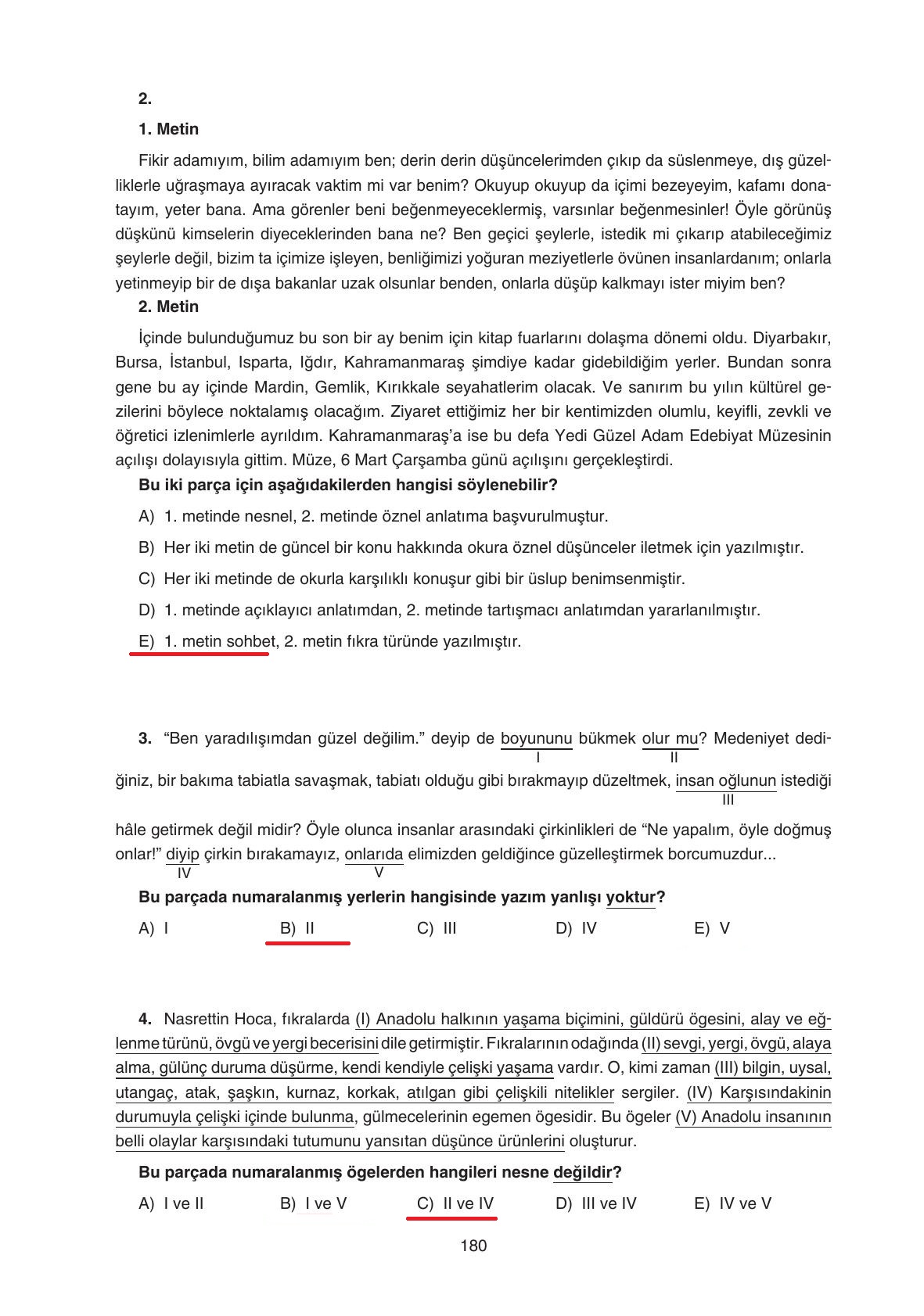 11. Sınıf Gizem Yayınları Türk Dili Ve Edebiyatı Ders Kitabı Sayfa 180 Cevapları 11. Sınıf Gizem Yayınları Türk Dili Ve Edebiyatı Ders Kitabı Sayfa 180 Cevapları