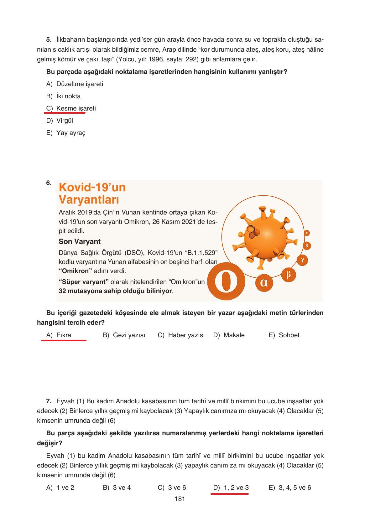 11. Sınıf Gizem Yayınları Türk Dili Ve Edebiyatı Ders Kitabı Sayfa 181 Cevapları 11. Sınıf Gizem Yayınları Türk Dili Ve Edebiyatı Ders Kitabı Sayfa 181 Cevapları