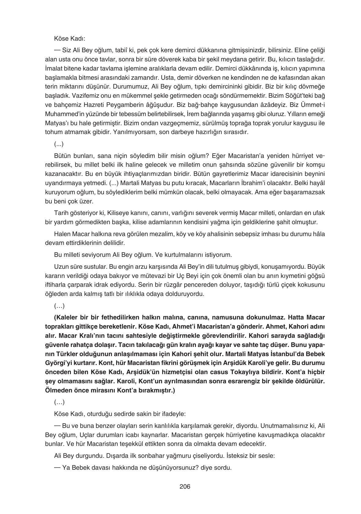 11. Sınıf Gizem Yayınları Türk Dili Ve Edebiyatı Ders Kitabı Sayfa 206 Cevapları