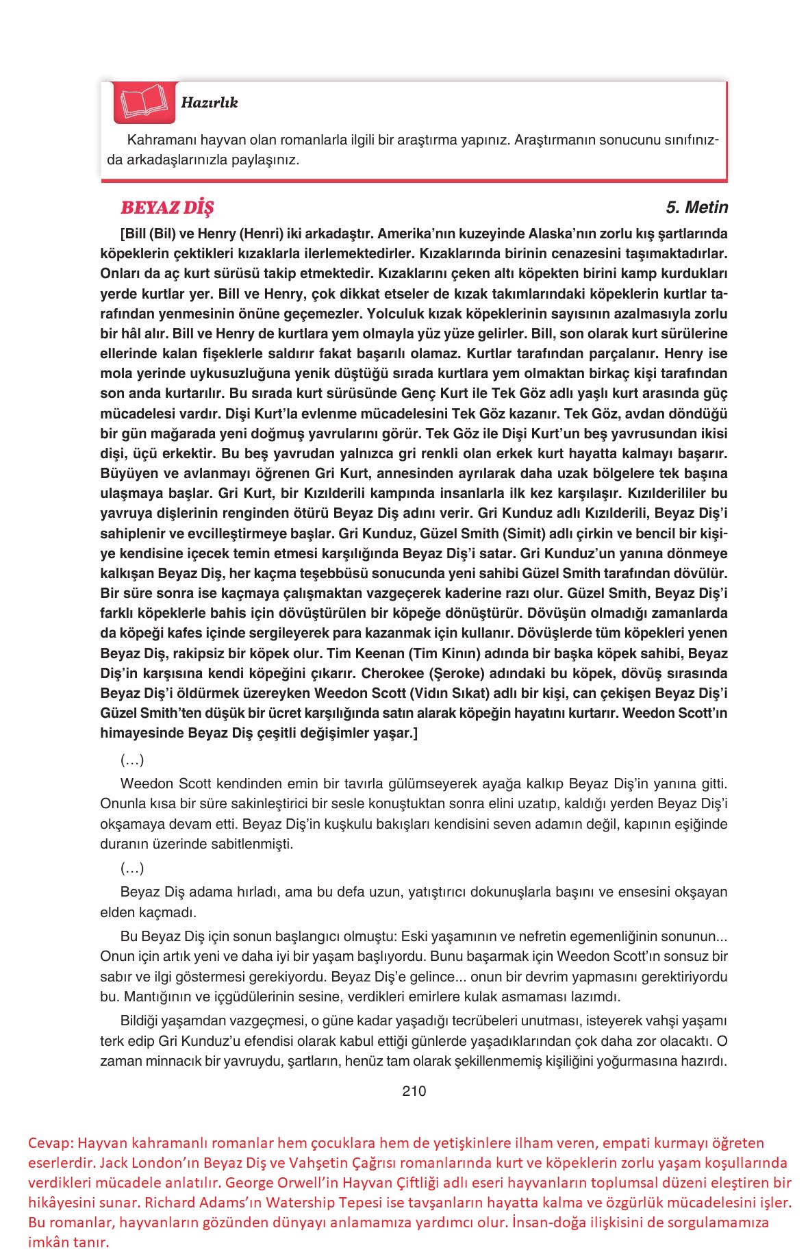 11. Sınıf Gizem Yayınları Türk Dili Ve Edebiyatı Ders Kitabı Sayfa 210 Cevapları