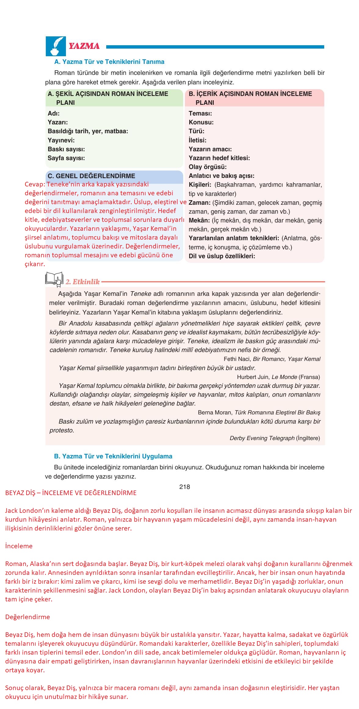 11. Sınıf Gizem Yayınları Türk Dili Ve Edebiyatı Ders Kitabı Sayfa 218 Cevapları 11. Sınıf Gizem Yayınları Türk Dili Ve Edebiyatı Ders Kitabı Sayfa 218 Cevapları