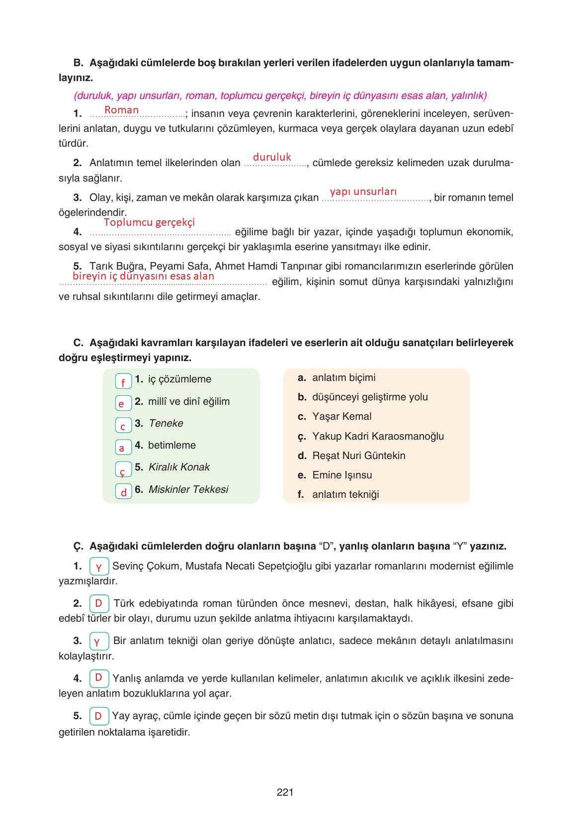 11. Sınıf Gizem Yayınları Türk Dili Ve Edebiyatı Ders Kitabı Sayfa 221 Cevapları 11. Sınıf Gizem Yayınları Türk Dili Ve Edebiyatı Ders Kitabı Sayfa 221 Cevapları