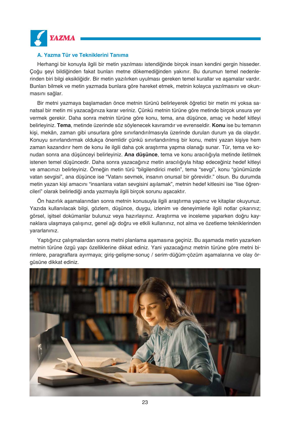 11. Sınıf Gizem Yayınları Türk Dili Ve Edebiyatı Ders Kitabı Sayfa 23 Cevapları