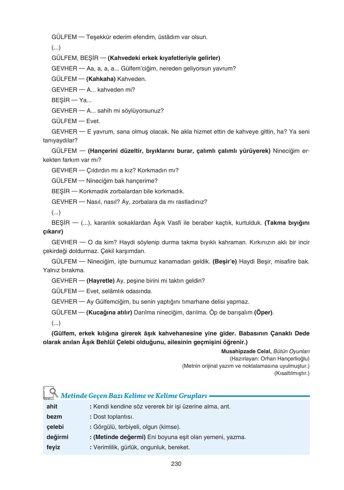 11. Sınıf Gizem Yayınları Türk Dili Ve Edebiyatı Ders Kitabı Sayfa 230 Cevapları 11. Sınıf Gizem Yayınları Türk Dili Ve Edebiyatı Ders Kitabı Sayfa 230 Cevapları