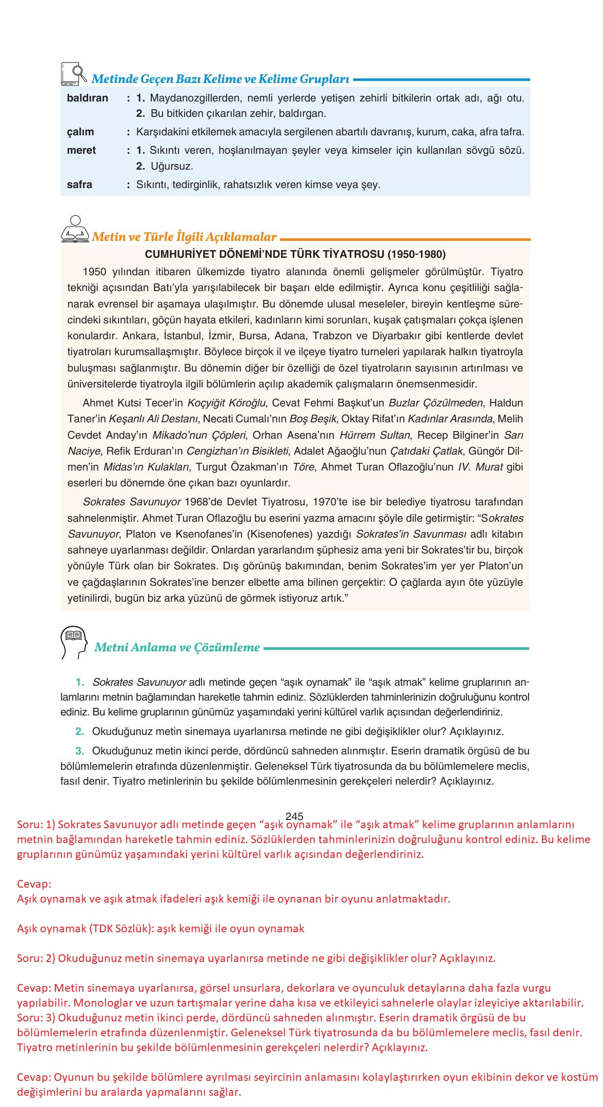 11. Sınıf Gizem Yayınları Türk Dili Ve Edebiyatı Ders Kitabı Sayfa 245 Cevapları 11. Sınıf Gizem Yayınları Türk Dili Ve Edebiyatı Ders Kitabı Sayfa 245 Cevapları