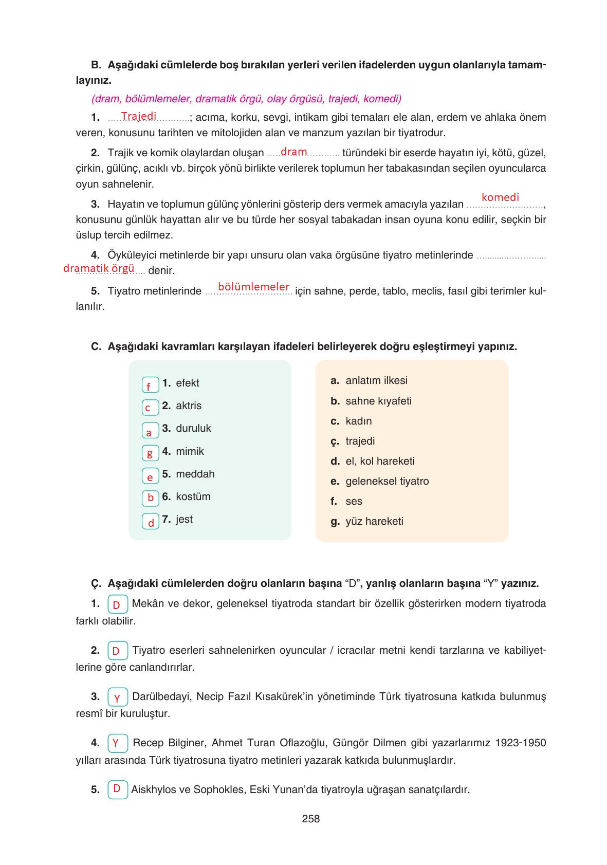 11. Sınıf Gizem Yayınları Türk Dili Ve Edebiyatı Ders Kitabı Sayfa 258 Cevapları 11. Sınıf Gizem Yayınları Türk Dili Ve Edebiyatı Ders Kitabı Sayfa 258 Cevapları