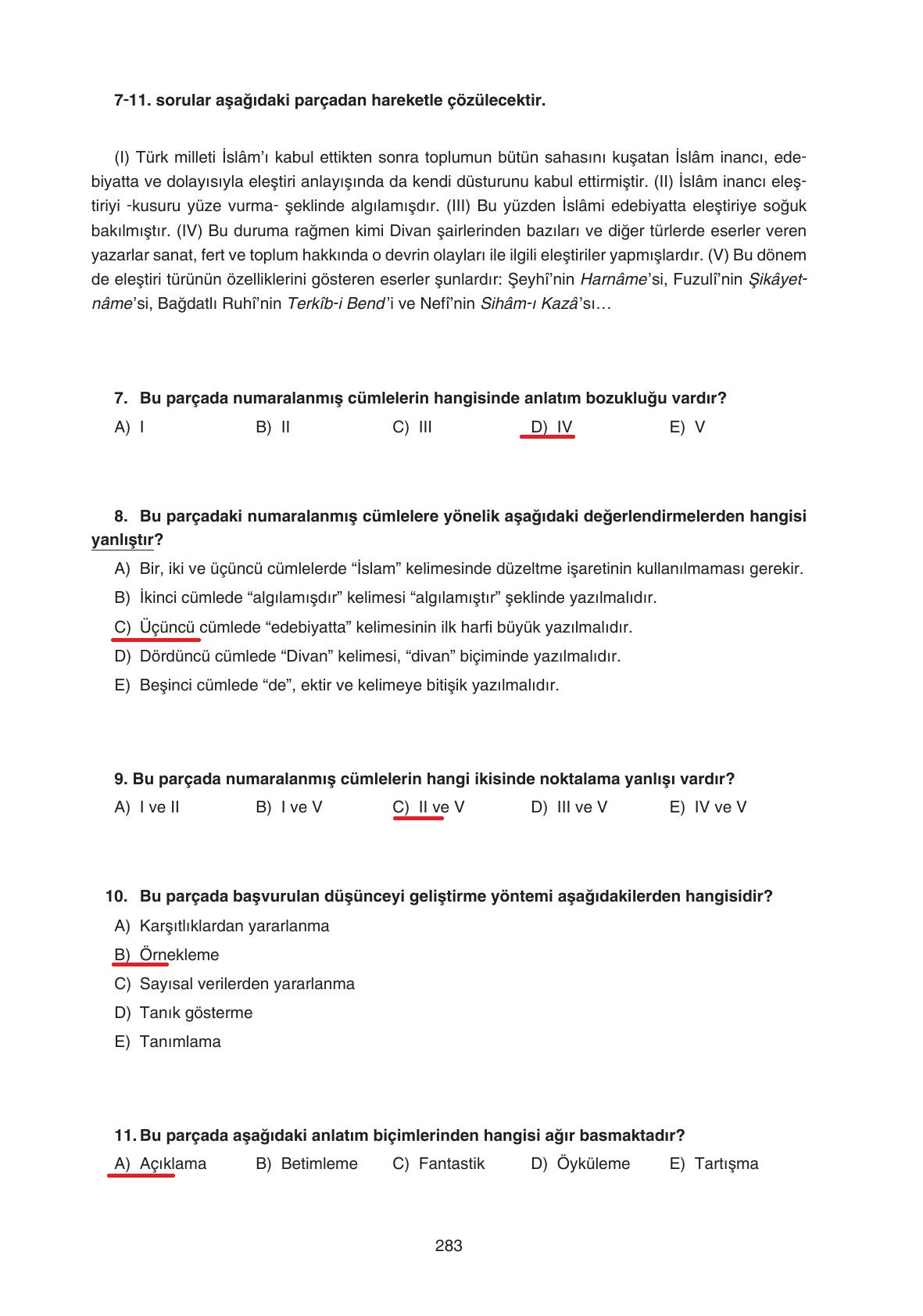 11. Sınıf Gizem Yayınları Türk Dili Ve Edebiyatı Ders Kitabı Sayfa 283 Cevapları 11. Sınıf Gizem Yayınları Türk Dili Ve Edebiyatı Ders Kitabı Sayfa 283 Cevapları