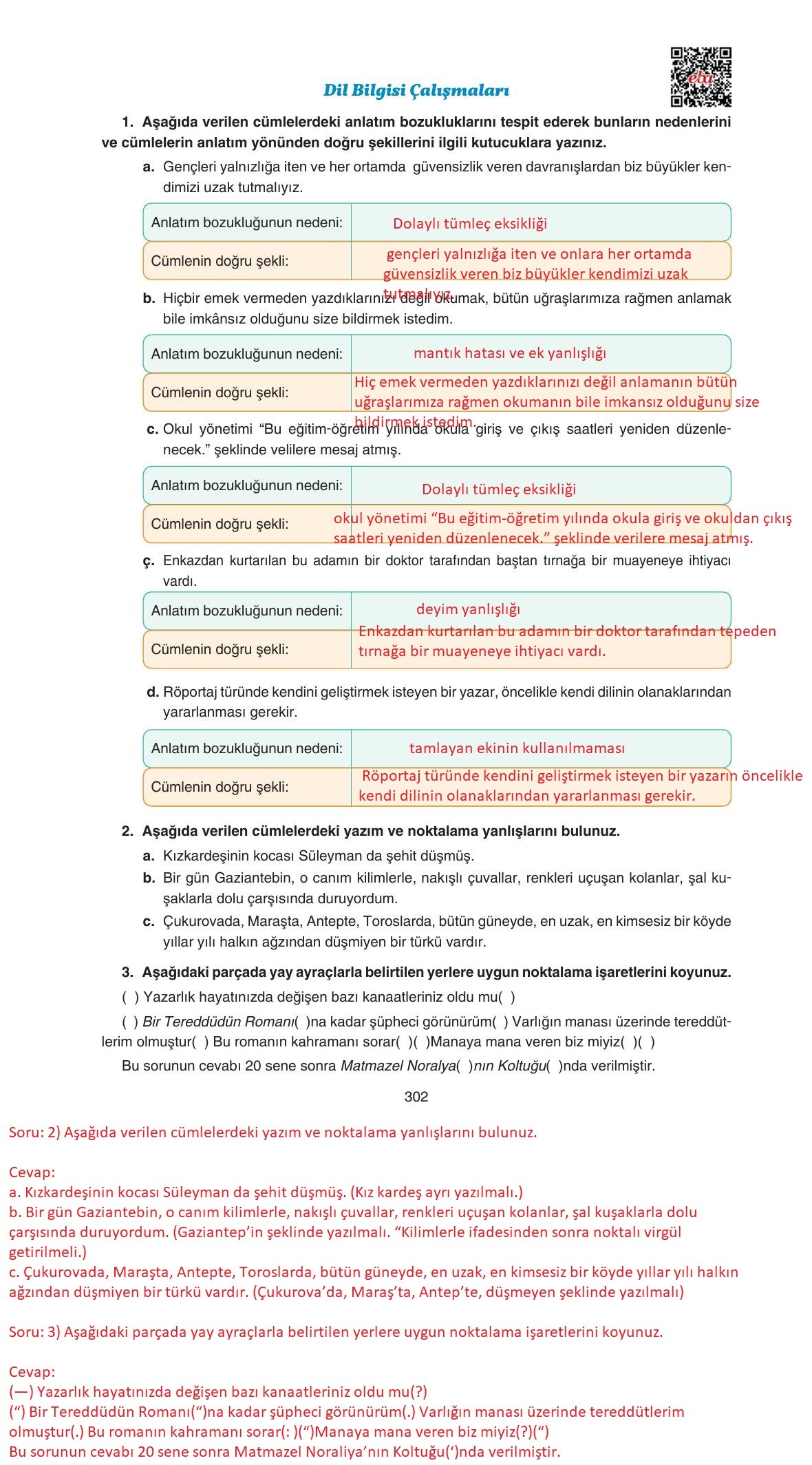 11. Sınıf Gizem Yayınları Türk Dili Ve Edebiyatı Ders Kitabı Sayfa 302 Cevapları 11. Sınıf Gizem Yayınları Türk Dili Ve Edebiyatı Ders Kitabı Sayfa 302 Cevapları