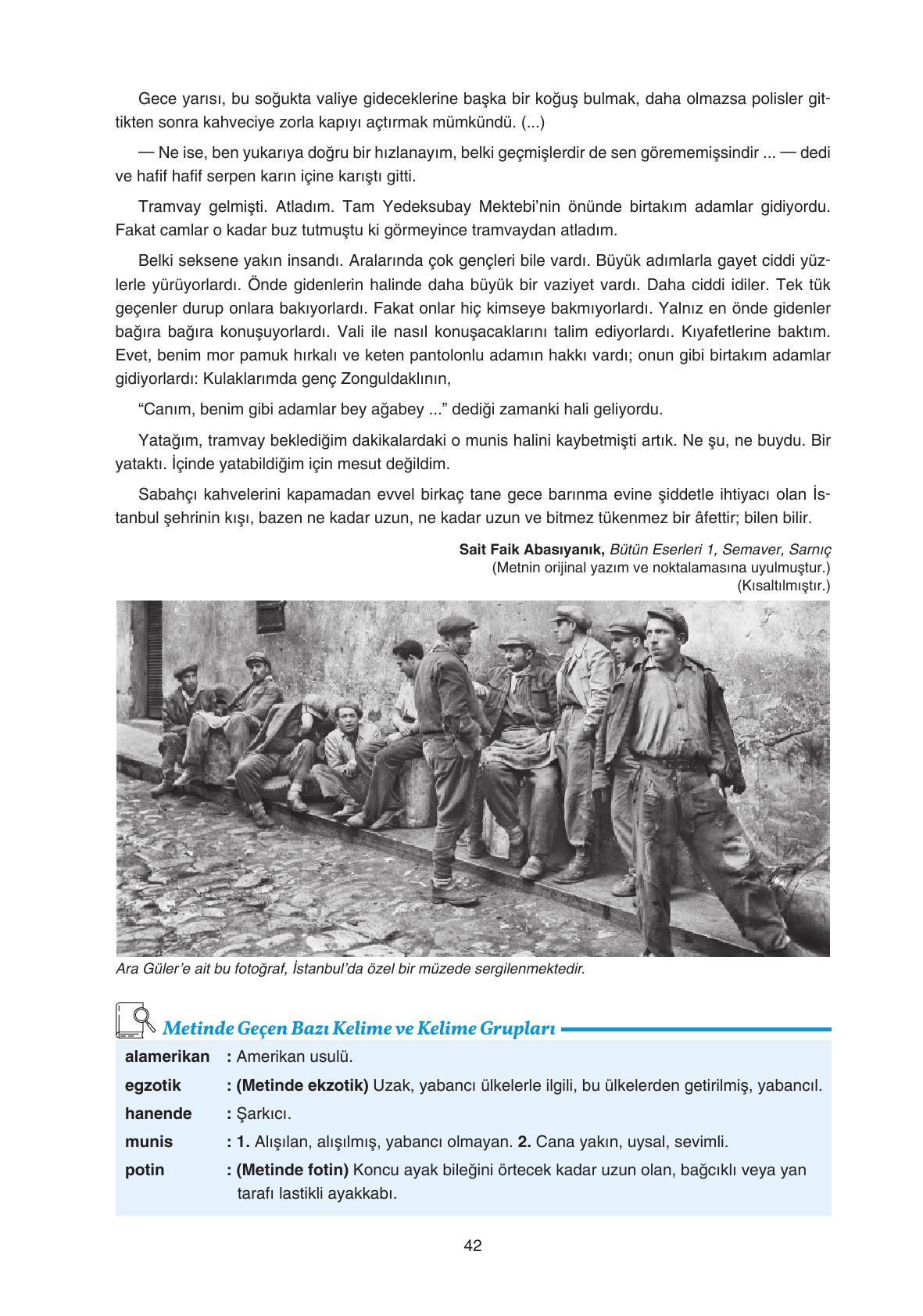 11. Sınıf Gizem Yayınları Türk Dili Ve Edebiyatı Ders Kitabı Sayfa 42 Cevapları