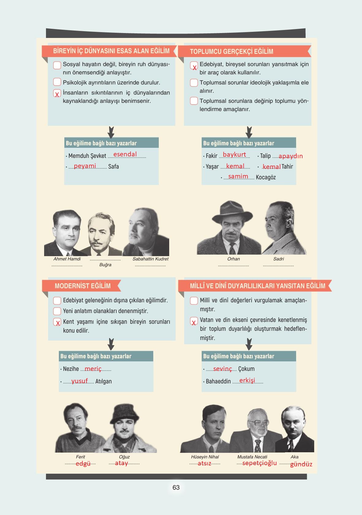 11. Sınıf Gizem Yayınları Türk Dili Ve Edebiyatı Ders Kitabı Sayfa 63 Cevapları 11. Sınıf Gizem Yayınları Türk Dili Ve Edebiyatı Ders Kitabı Sayfa 63 Cevapları